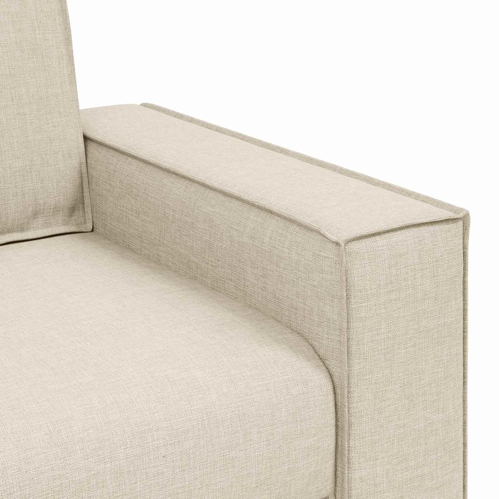 Juego de sofá de 2 piezas, color beige, moderno sofá de mezcla de lino, sofá tapizado de 3 plazas y 2 plazas para salón, marco de metal estable, acolchado cómodo