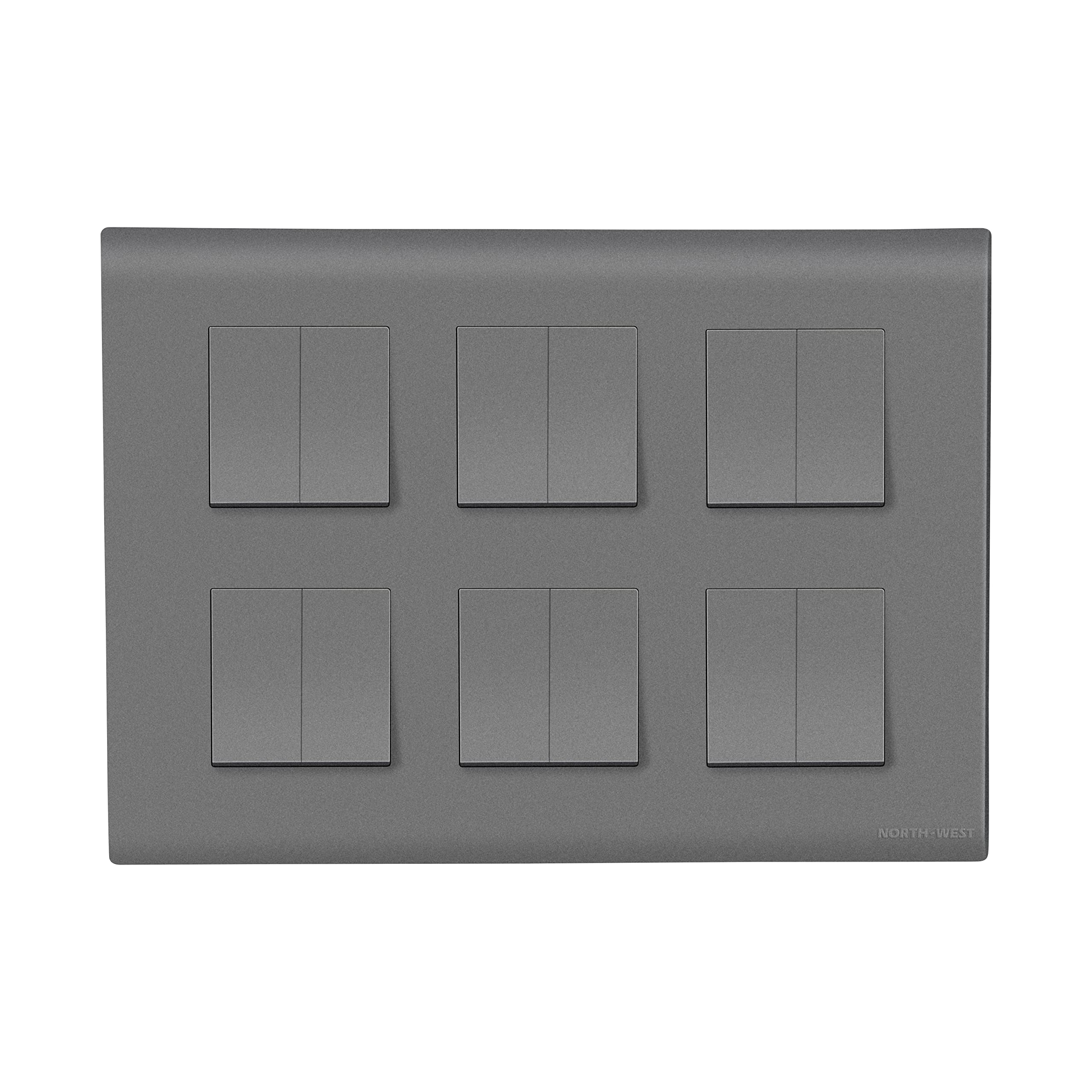 Wipro Northwest (Nowa) Switch Combo of 12M Plate + 6A Switch x12t, Silver Grey (Kit 15)-image-35