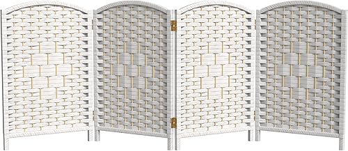 Miniatura 1 de Red Lantern Pantalla plegable de fibra de tejido de diamante corto de 2 pies - Blanco - 4 paneles