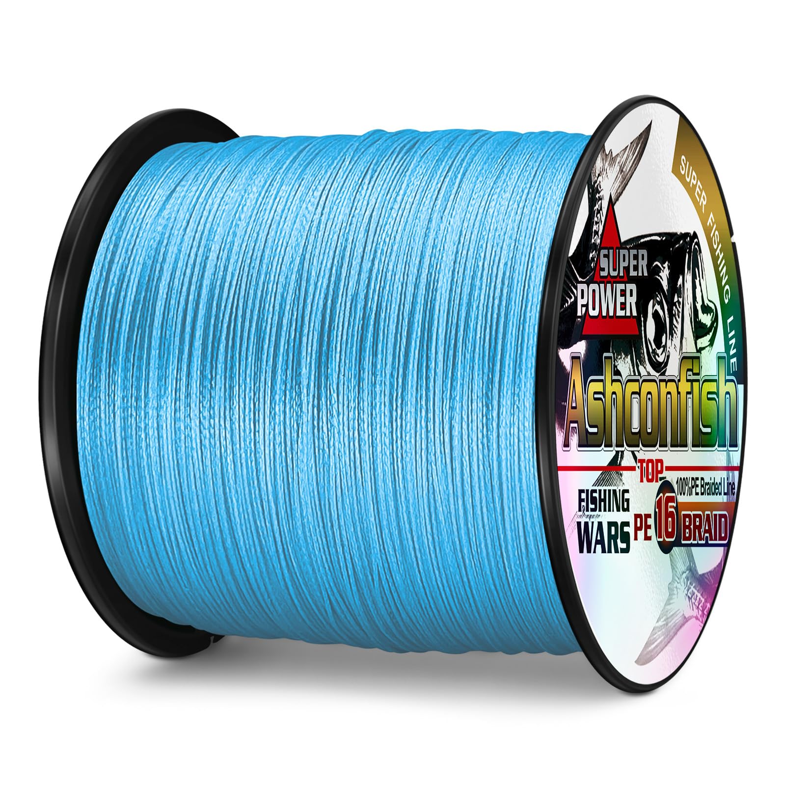 Ashconfish Braided Fishing Line-16 Strands Hollow Core Fishing Wire 500M/546Yards- Abrasion Resistant Incredible Superline Zero Stretch Ultrathin Diameter Woven Thread