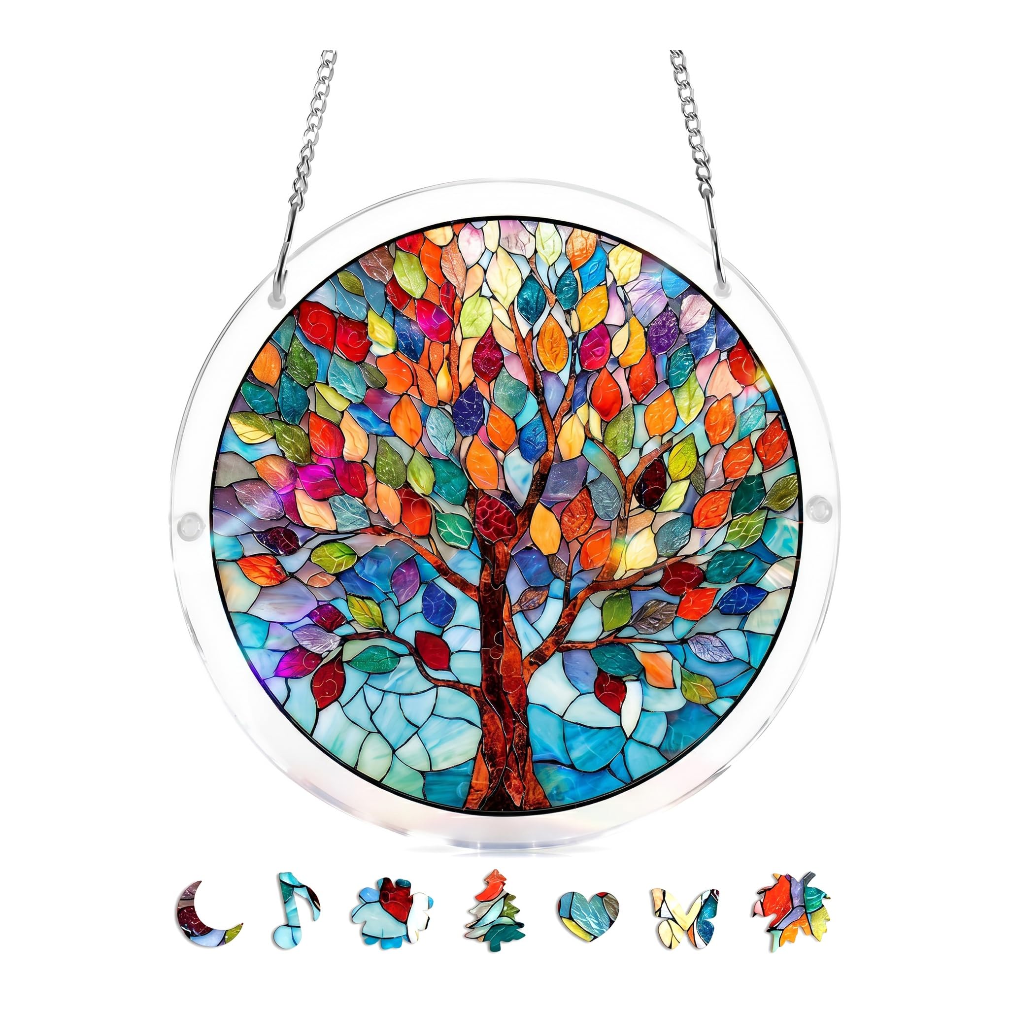 1PC Acrylic Jigsaw Suncatcher Puzzle for Windows DIY Stained Glass Kit