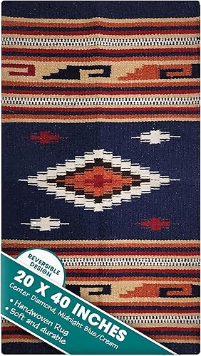 Miniatura 22 de Alfombra bohemia del suroeste – Alfombra bohemia lavable – Alfombra occidental – Alfombras rústicas para sala de estar, zona al aire libre, Diamante