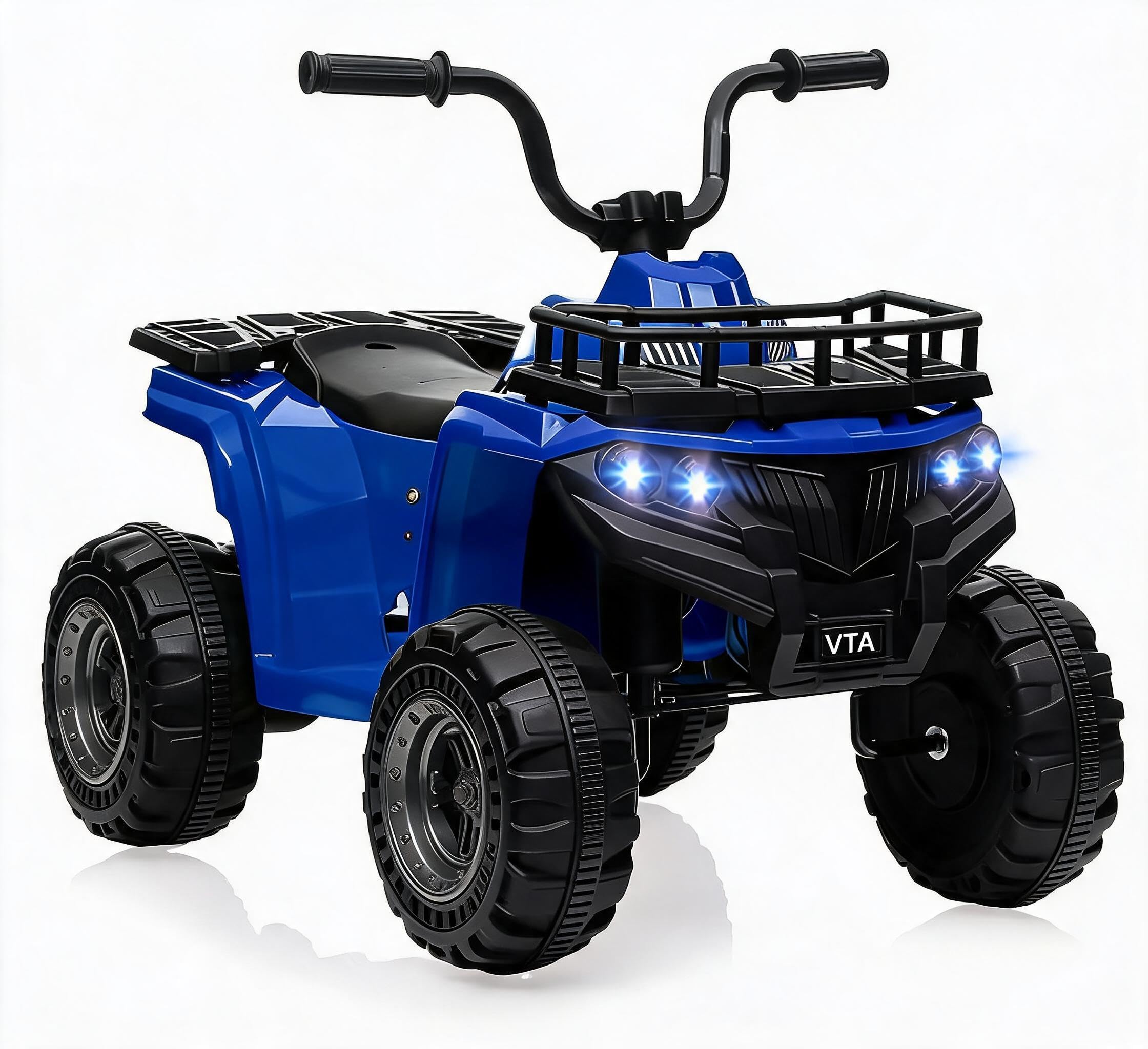 IDEALHOUSE Plaisir Tout-Terrain – Quad électrique Enfant 12V ATV – 2 Vitesses, LED, Musique, contrôle sécurité, Batterie – Jouet 2-5 Ans – Couleur : Bleu
