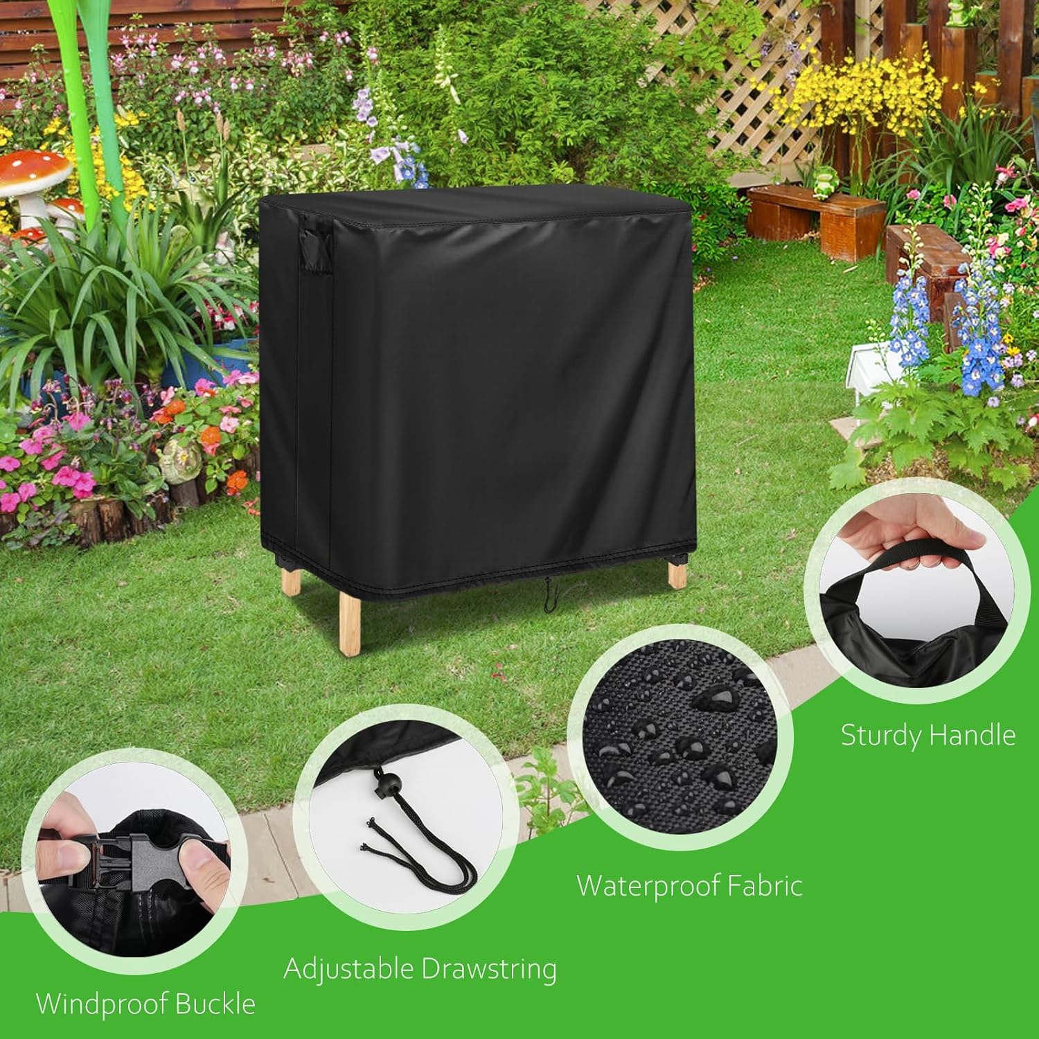 Cover for Raised Garden Bed, 34 x 18 x 30 inch Waterproof Elevated Flower Bed Covers for Winter, Raised Tall Planter Box Cover for Outdoor Protection