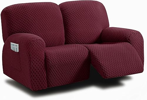 Miniatura 8 de ULTICOR Sofá reclinable extra ancho de 75 a 100 pulgadas, funda de sofá reclinable de 2 plazas, funda de sofá reclinable extra ancha, tela jacquard