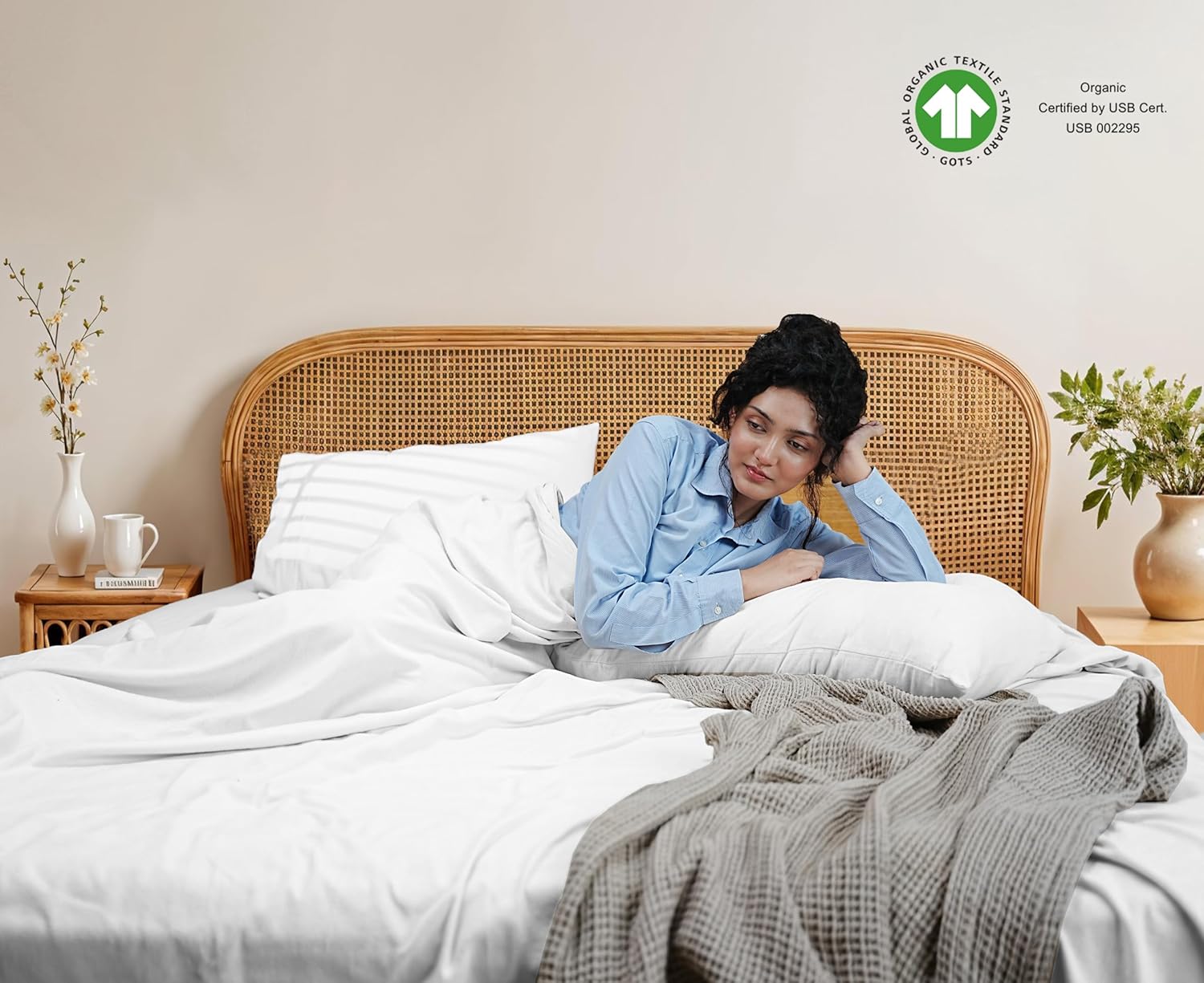 RUVANTI Flannel Sheets Queen Size - GOTS Certified 100% Organic Cotton, 4 Piece Warm, Soft & Breathable Set, Deep Pocket Snug Fit, Double Brushed Cozy All Season Bedding, Pure White - Image 3