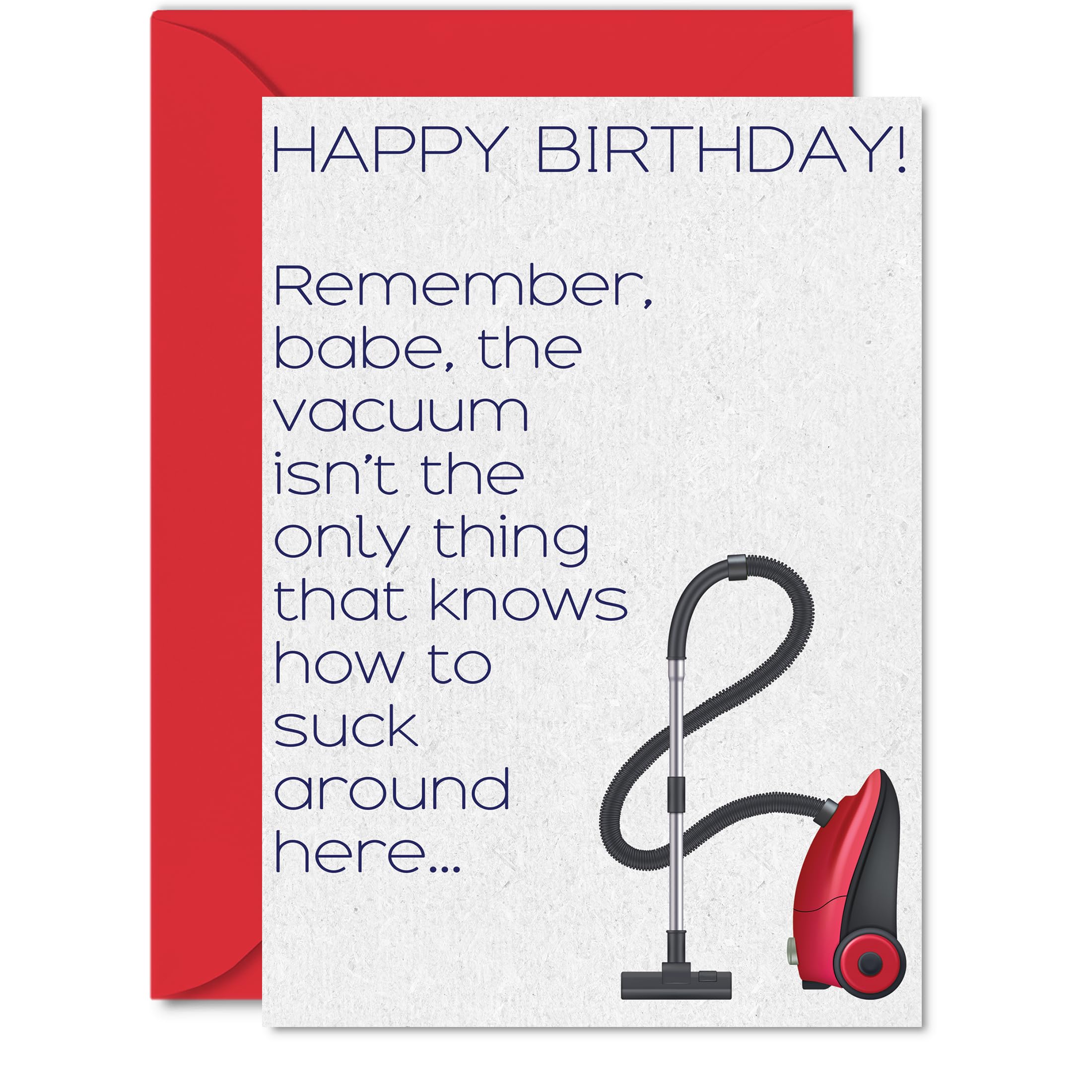 Funny Birthday Cards for Men - Vacuum Cleaner - Adult Happy Birthday Card for Boyfriend Husband Partner, 5x7 Inch Inappropriate Humorous Bday Greeting Cards Him