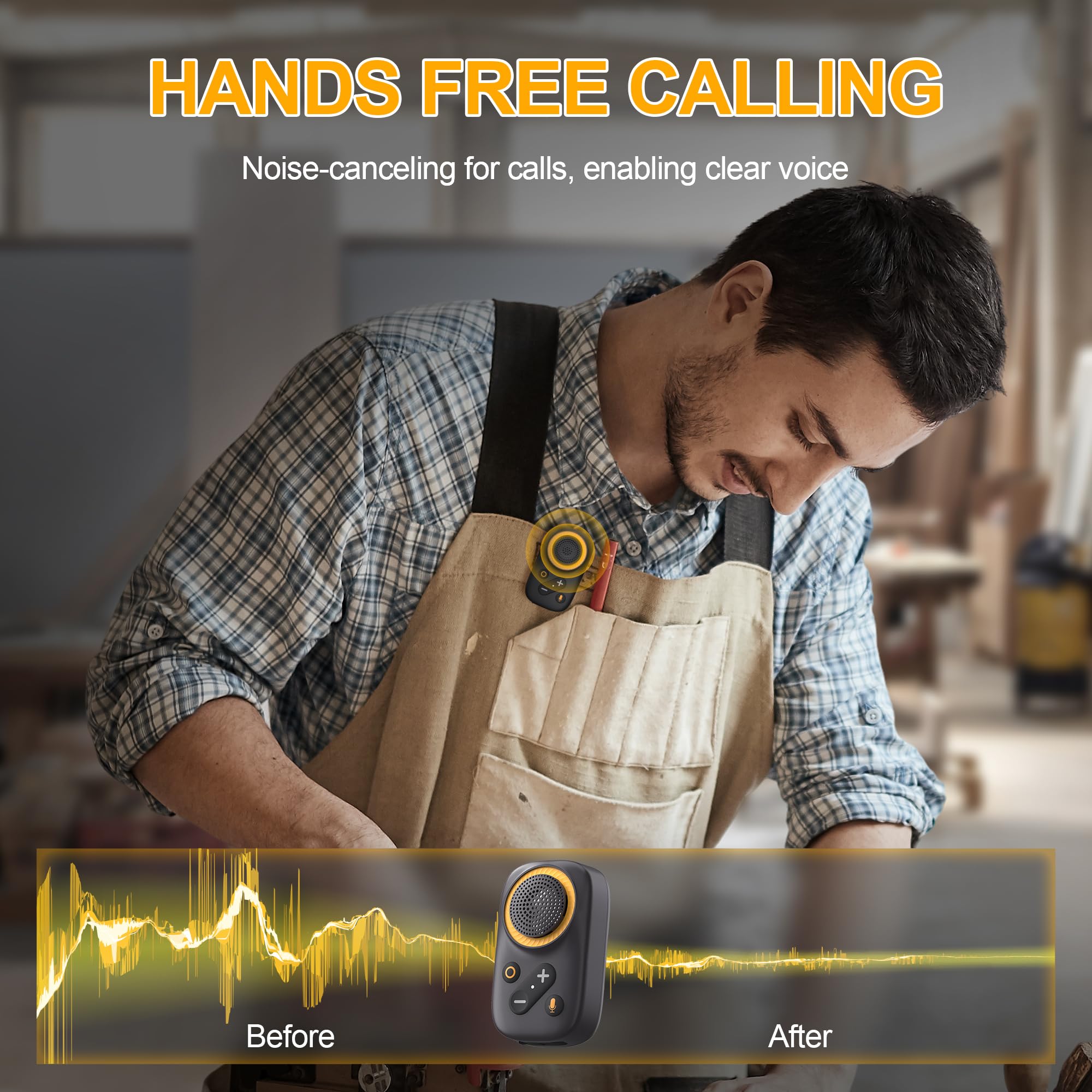 Altavoz Bluetooth portátil, Bluetooth 5.4 con clip, altavoz inalámbrico con micrófono, función TWS, 12 horas de reproducción, IPX5 impermeable, mini altavoz portátil para trabajar al aire