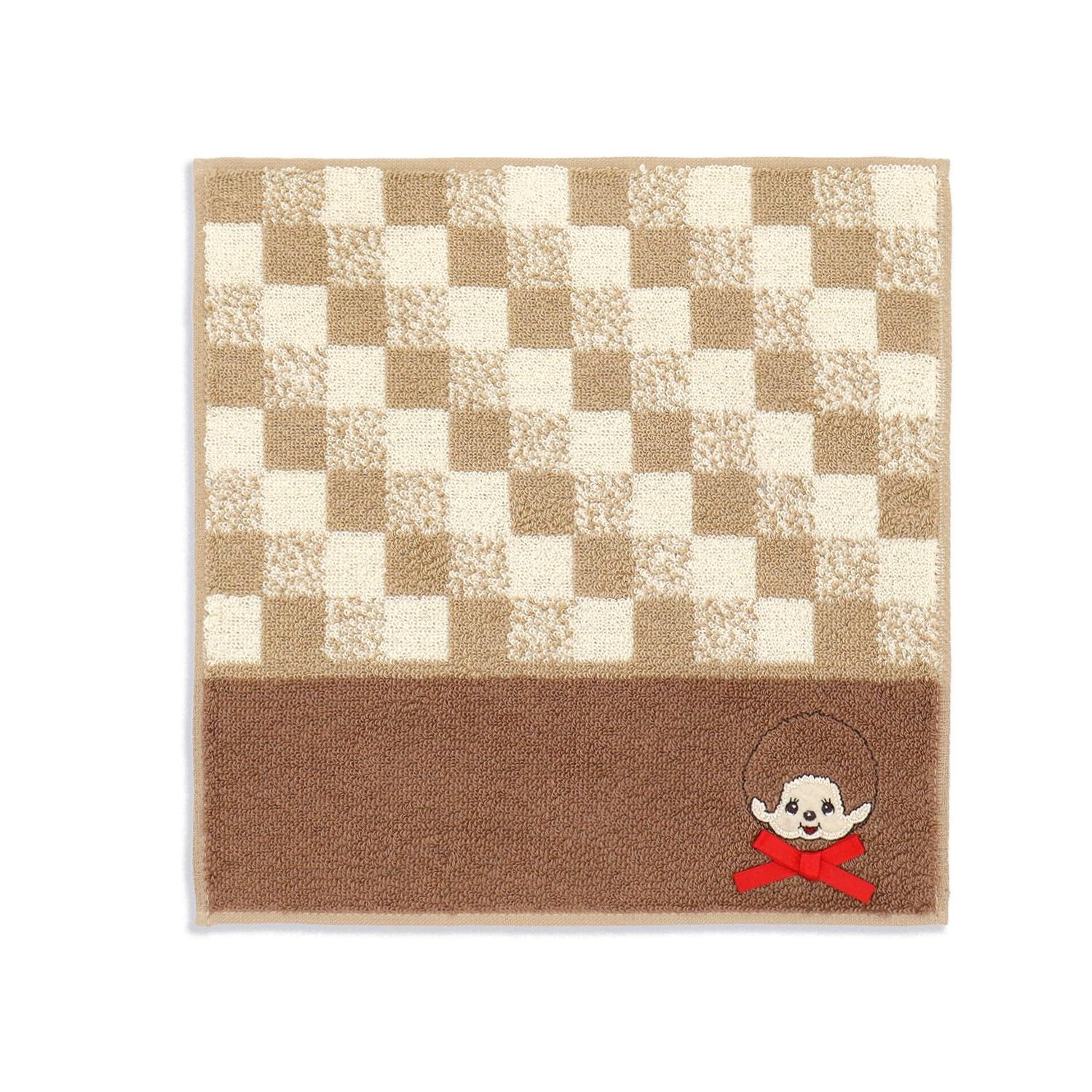 モンチッチ(Monchhichi) クラシカル タオルハンカチ ブラウン フルフィーコットン 可愛い 59-0070070 約25×25cm