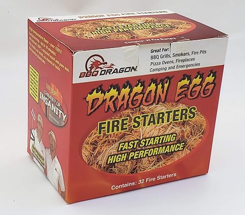 Miniatura 6 de BBQ Dragon Iniciador de fuego de huevo, paquete de 32 arrancadores de fuego para chimenea, ultra rápido, arrancador de carbón de larga duración,