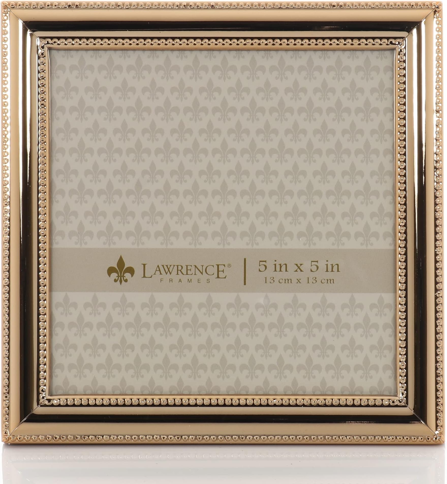 Lawrence Frames Classic Bead Frame, 5x5, Gold