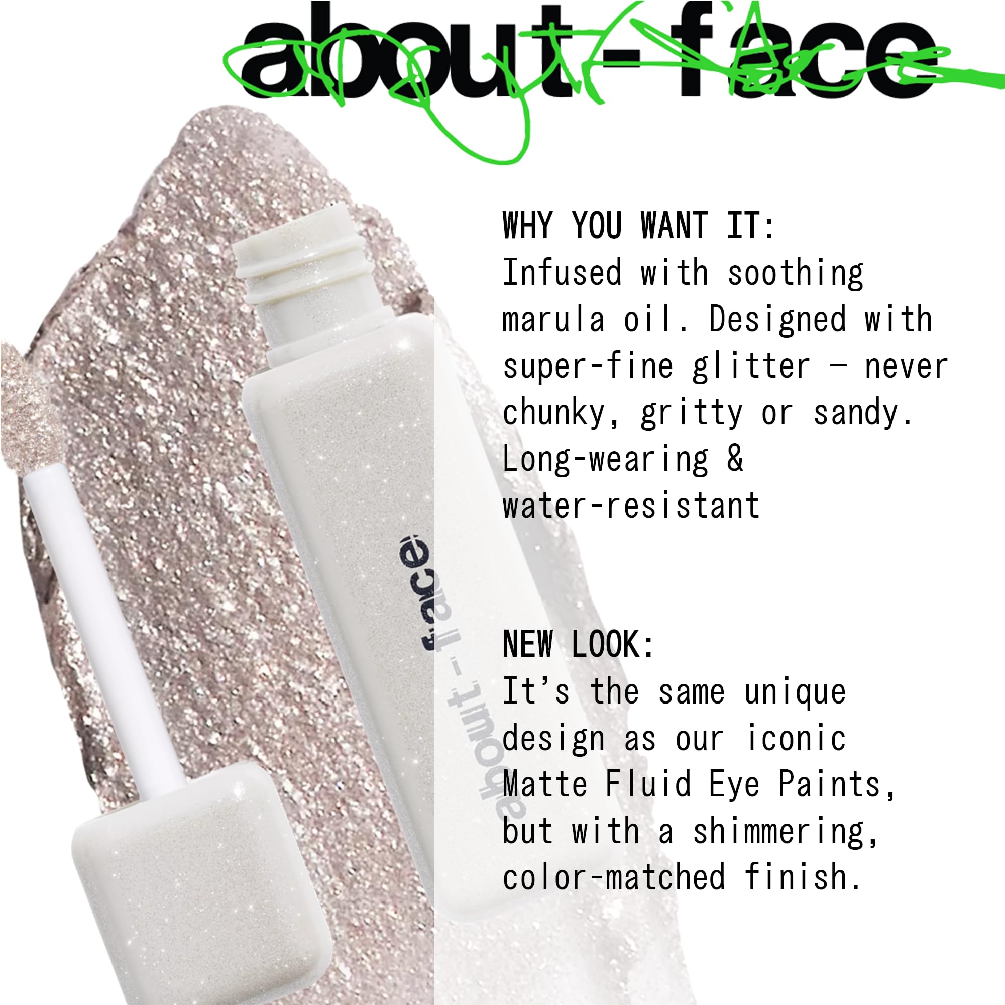 about-face Fractal Glitter Eye Paint Digital Demise – Smudge-Proof, Long-Lasting Liquid Eyeshadow – Intense Sparkle with Mousse Texture – Vegan, Cruelty-Free, Marula Oil Infused – 0.13oz (Cinnamon): REFRACT