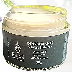 RAIAR DA ALMA Desodorante Natural - com Vitamina E, Probióticos, Melaleuca, Copaíba, Manteigas de Cupuaçu e Manga. Óleos de Alecrim e Capim Limão. Purifica, Nutre, Protege e Ilumina.
