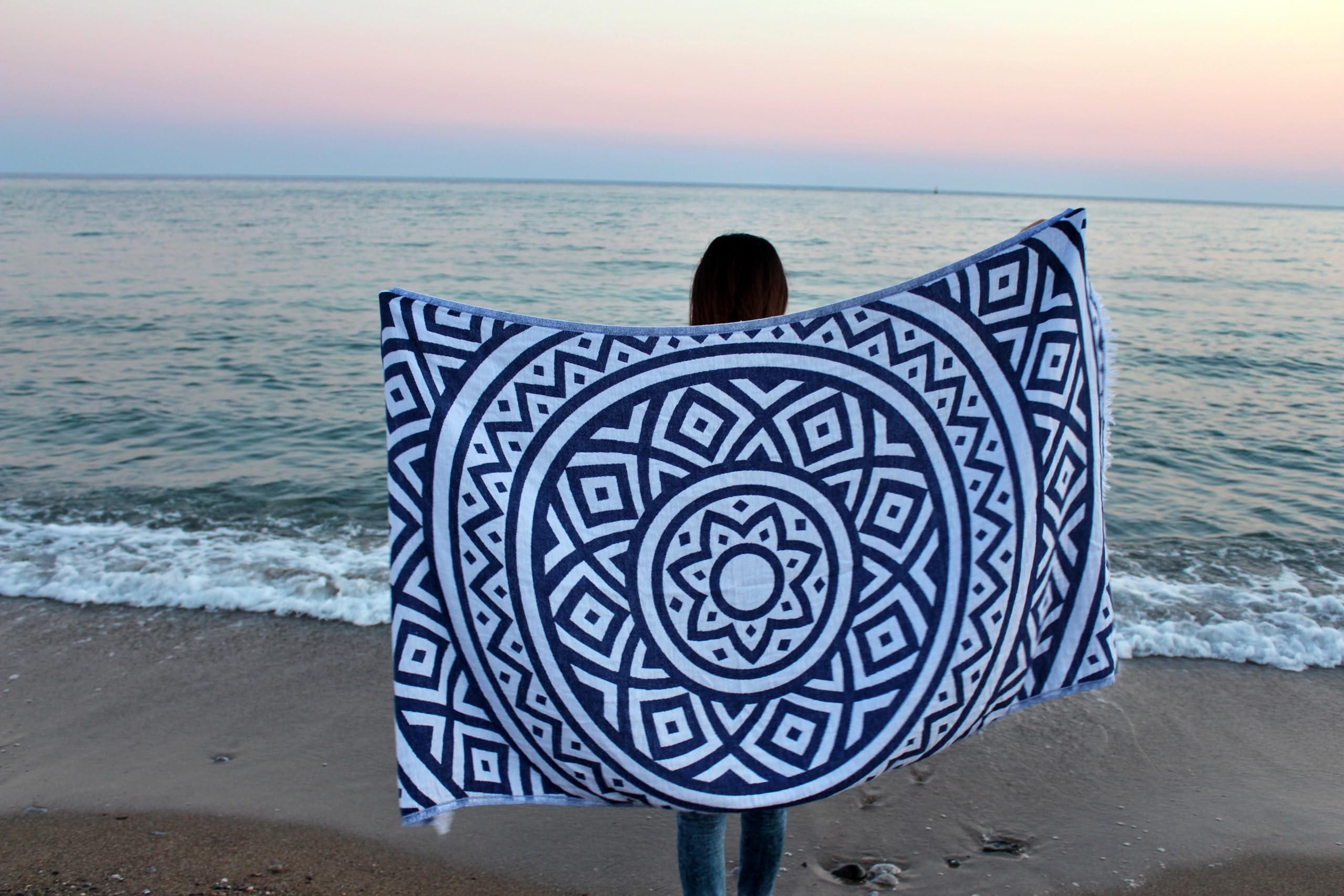 Bersuse Turkish Cotton Peshtemal Towel – 100% Cotton, Oeko-Tex, 39x71 Inches, Ultra Absorbent & Quick-Dry