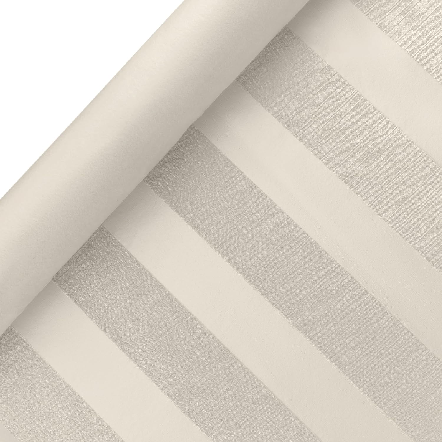 Luxury Table Protector Pad, 2 in 1 Table pad + Great Looking Tablecloth - Heat Resistant, Spill & Stain Proof - Flannel Backing (Ivory - Silk Stripe, 54x126) image 3