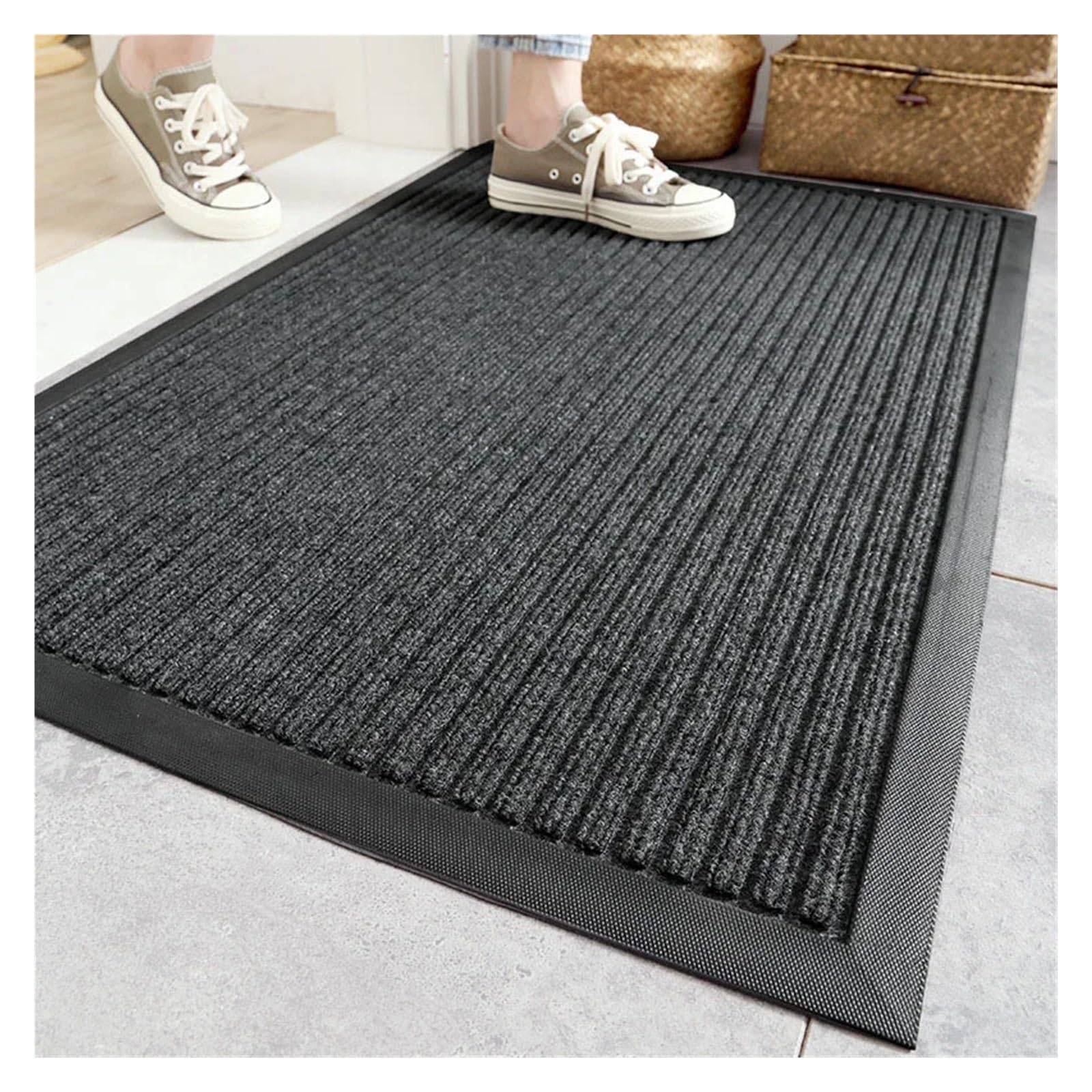 Tapis d'entrée intérieur pour maison et hôtel, paillasson lavable grand format