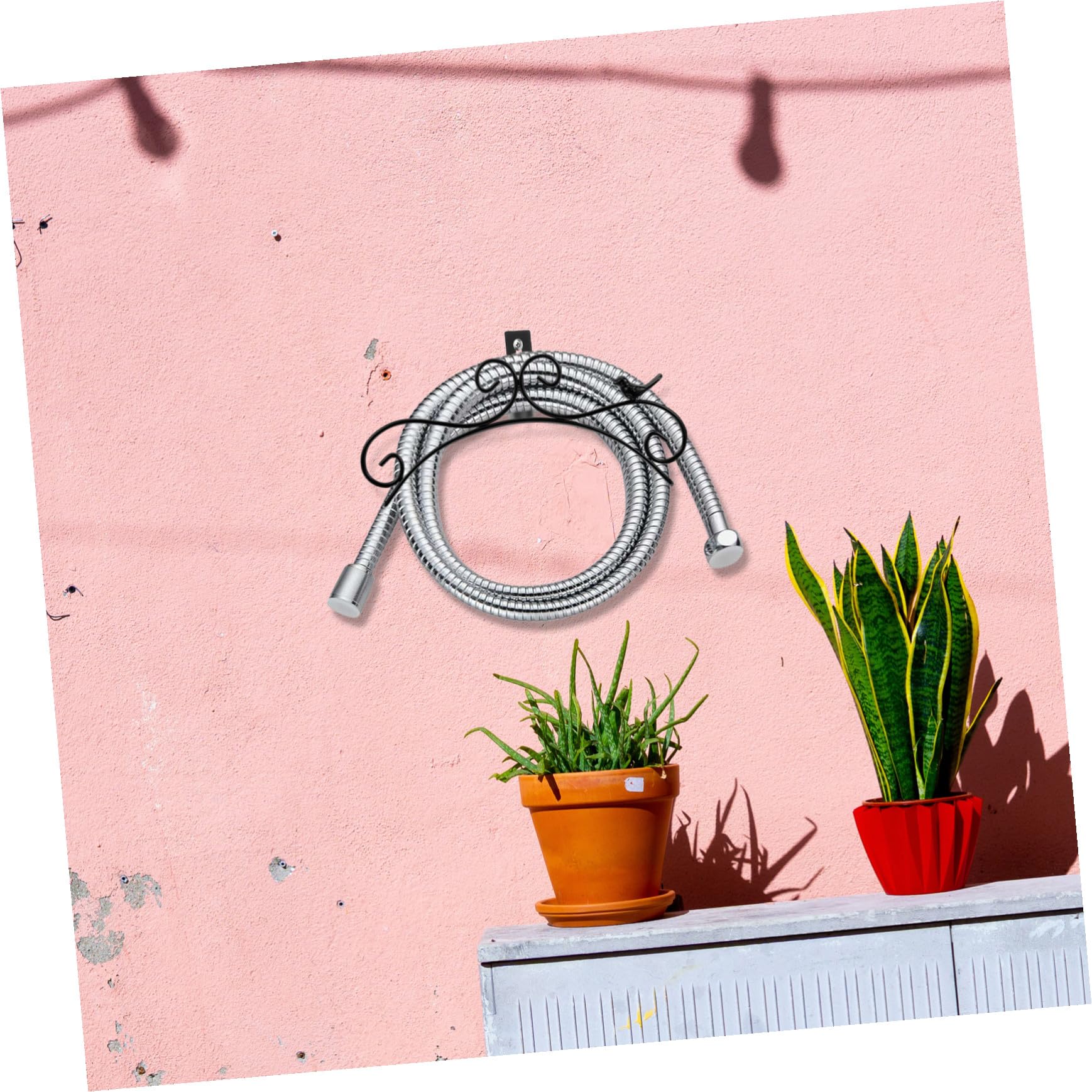VANZACK Hierro Negro Soporte Retro para Manguera de Jardín, Pared