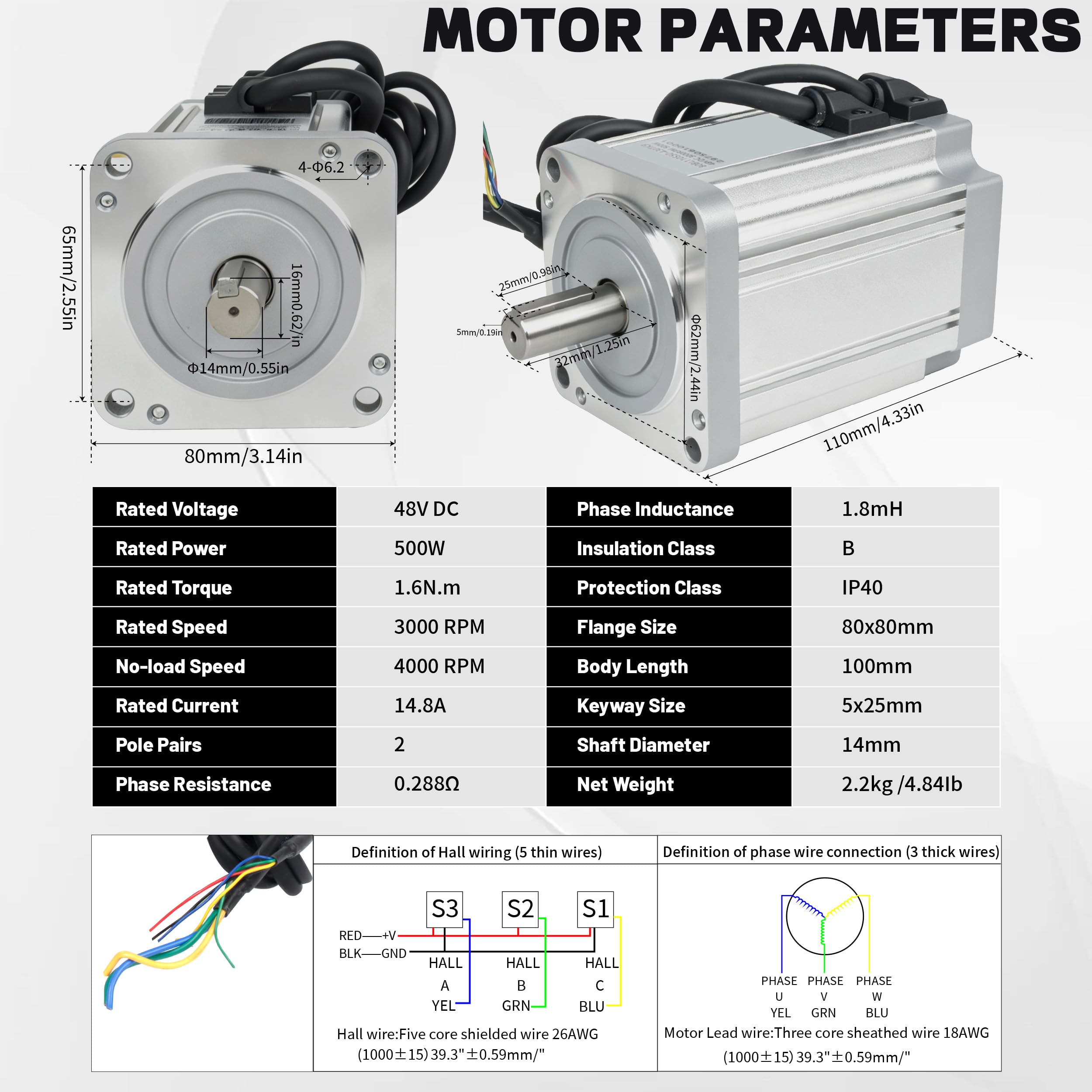CNCTOPBAOS Kit de controlador de motor sin escobillas de 48 V CC 500 W