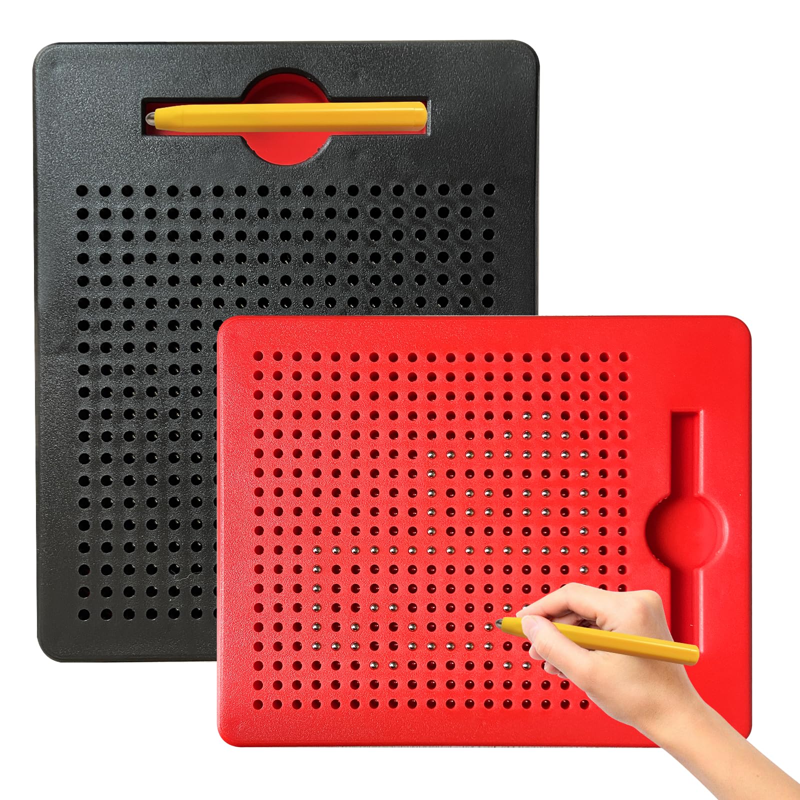 2 Pcs Small Magnetic Steel Ball Drawing Board with Pen - Magnetic Doodle Board Tablet for Educational Fidget Gifts