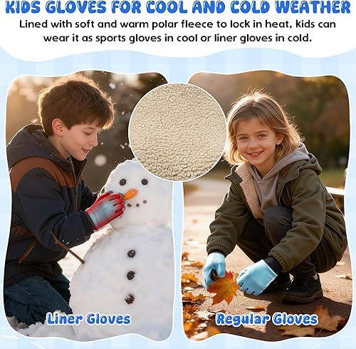 Miniatura 4 de Guantes de invierno para niños y niñas de 4 a 10 años, antideslizantes, suaves, cálidos, para ciclismo, correr, fútbol