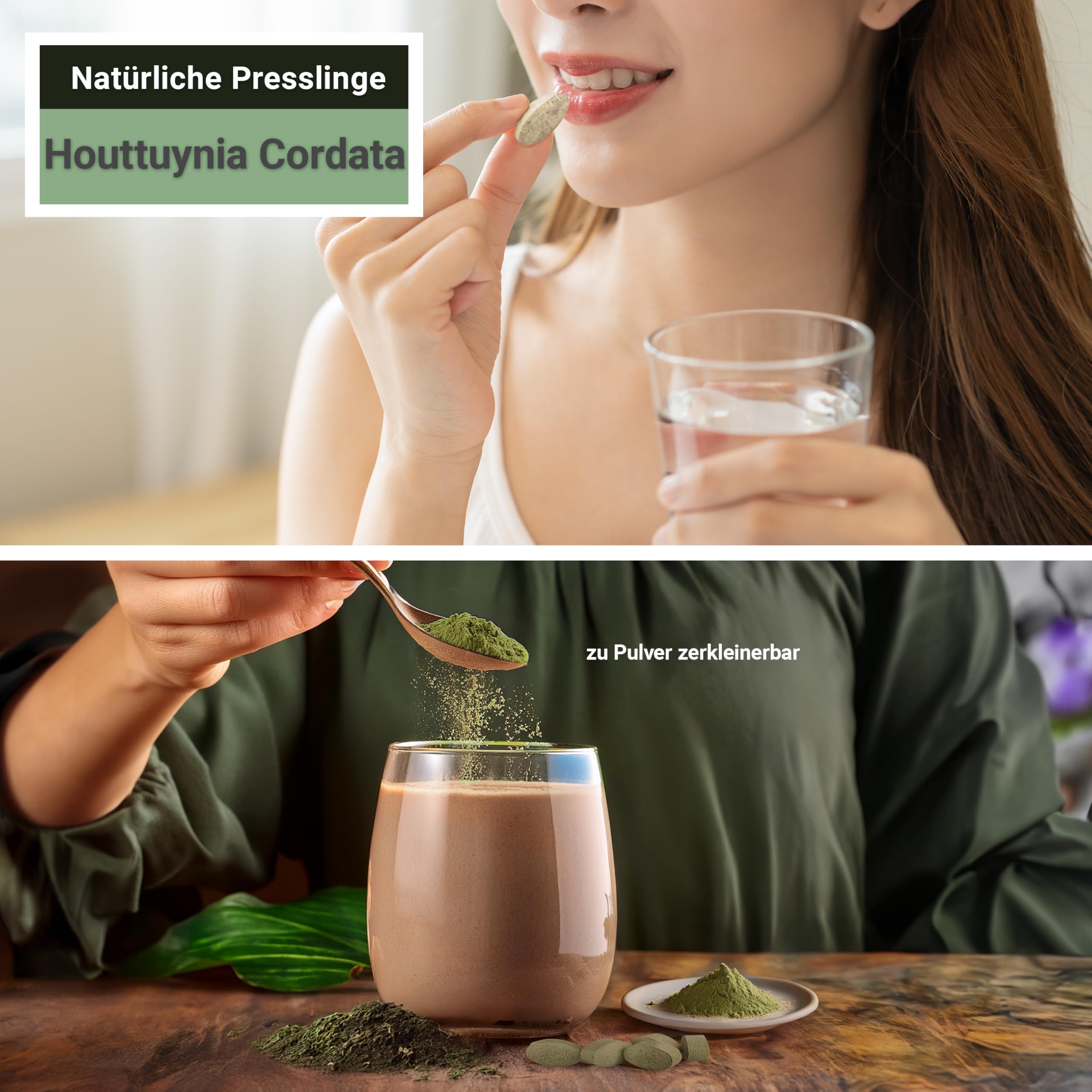 Houttuynia cordata Tabletten 270mg | 195 Tabletten Houttuynia cordata | Top Premium Qualität aus Österreich | Vegane Tabletten statt Kapseln ohne Zusatzstoffe | Fischkraut, Chameleon-Pflanze
