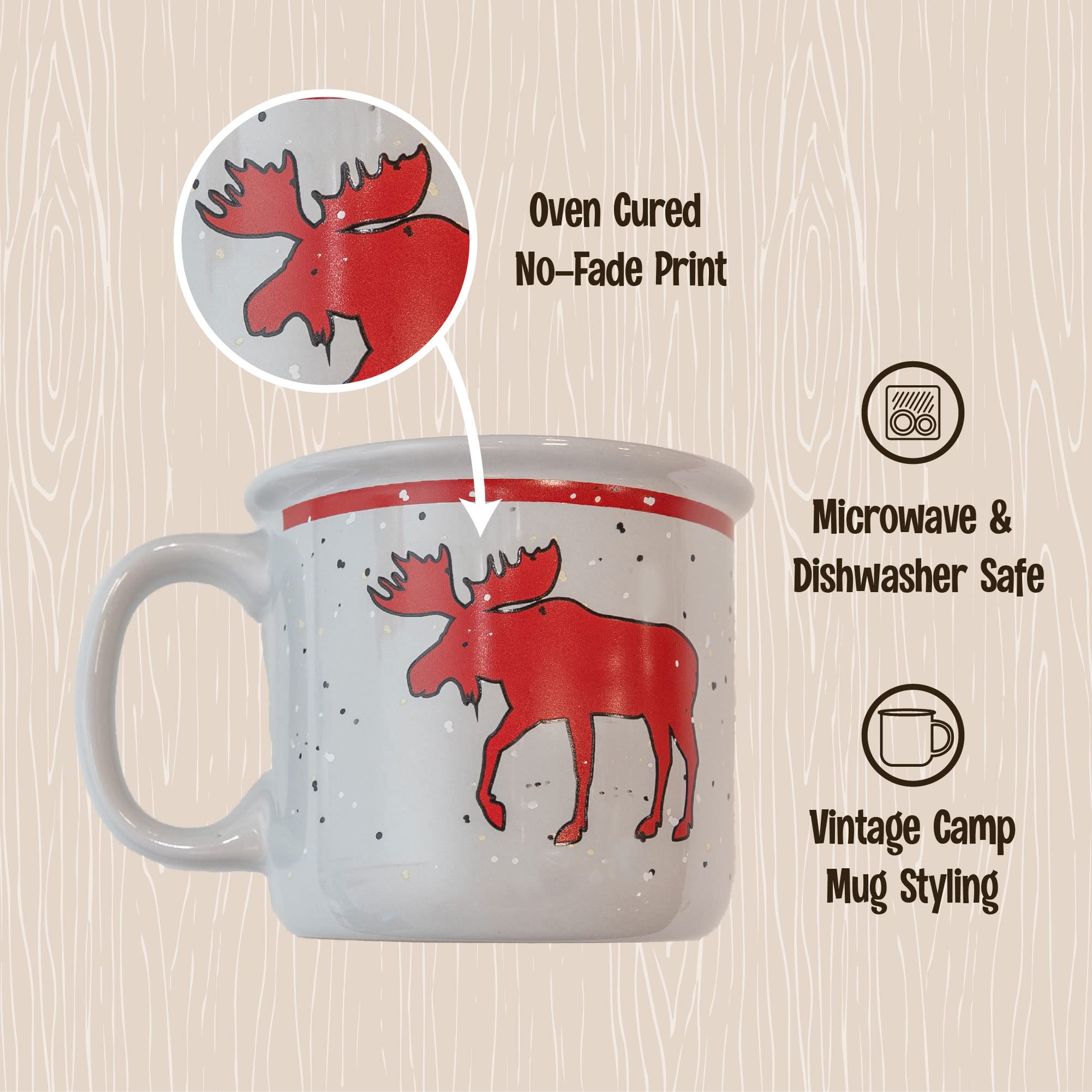 Lazy One Tazas novedosas, divertidas tazas de regalo para familiares, amigos o compañeros de trabajo en tu oficina, campamento (alce de cabaña