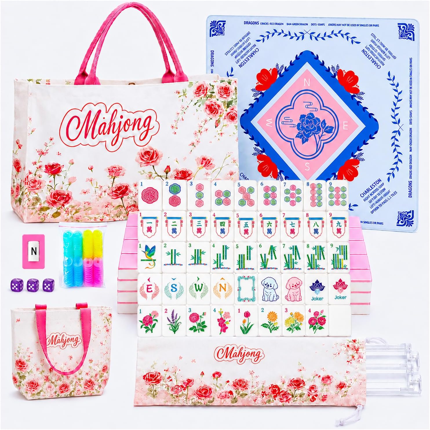 American Mahjong Sets with Mat and Racks and Bag