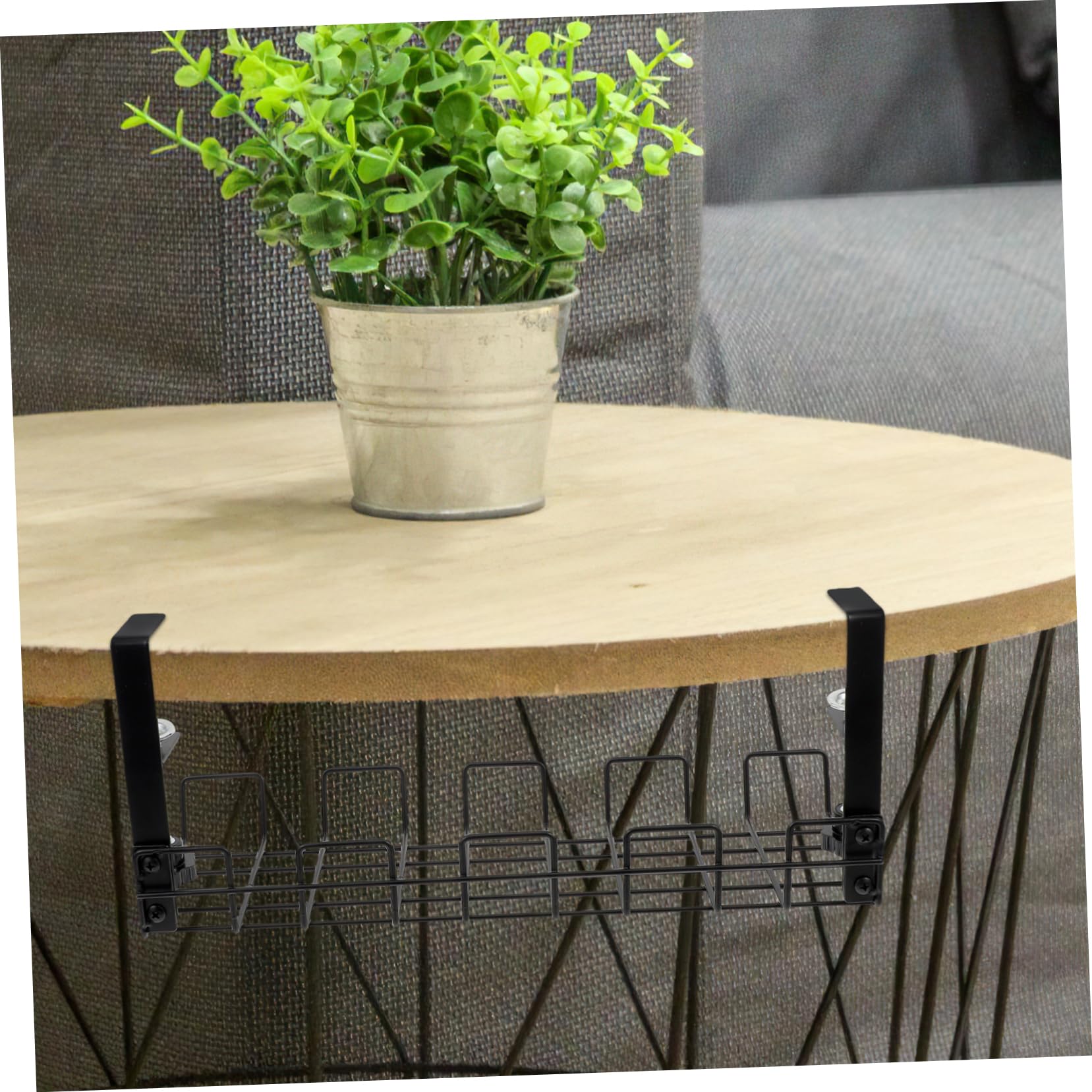 Organizador de Cables de Acero al Carbono Debajo del Escritorio para Oficina y Hogar, Soporte Resistente para Regletas, Bandeja de Gestión de Cables Negros, Estante