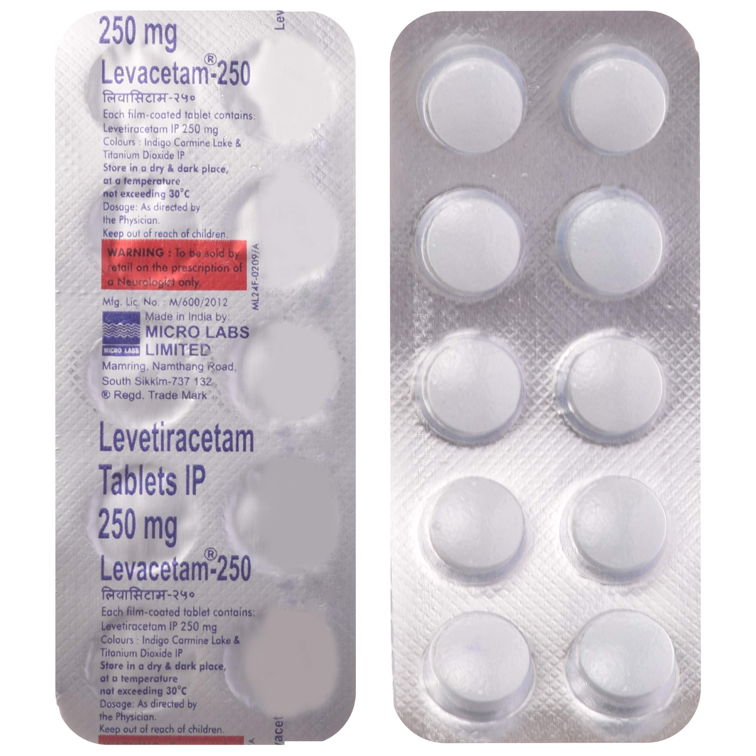 Levacetam 250 - Strip of 10 Tablets