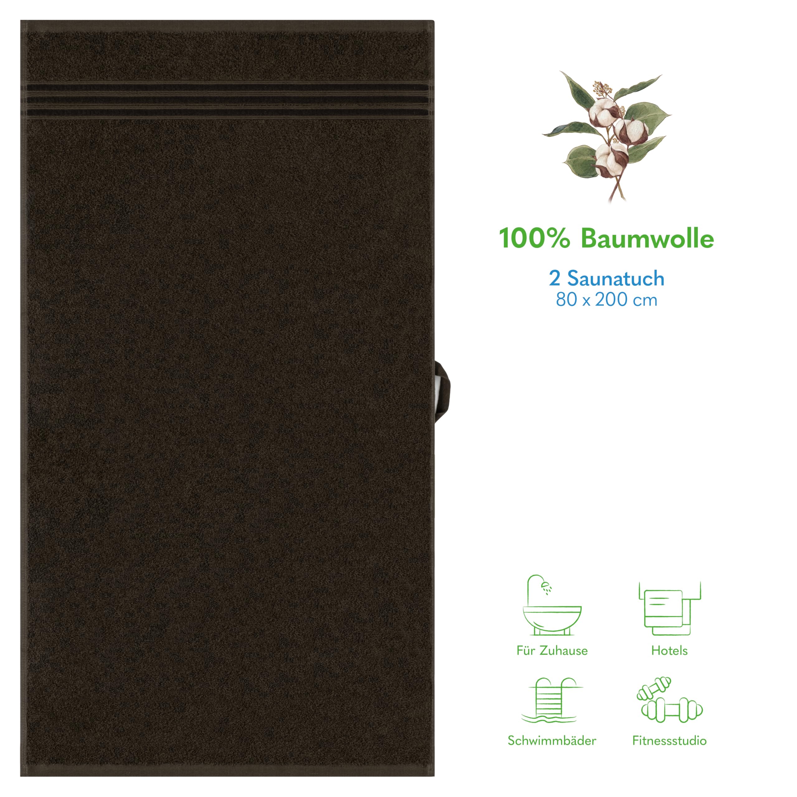 Hammetex Saunahandtuch 2er Set 80x200 cm – Bild 4