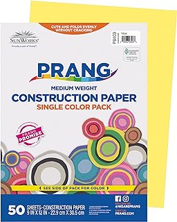 Prang (Formerly SunWorks) Construction Paper, Yellow, 9" x 12", 50 Sheets