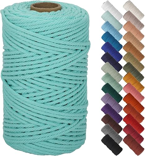 Miniatura 24 de NOANTA - Cuerda de macramé color marrón amarillento, 1/8 pulgadas (3 mm) x 109 yardas (100 metros), cuerda de algodón colorido para colgar