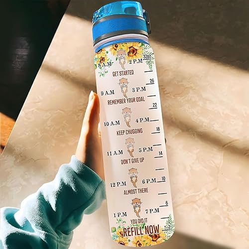 Vista 65 de Hyturtle Botella de agua motivacional personalizada con texto en inglés "I Know I Hunt Like A Girl" de 32 onzas, nombre personalizado con marcador