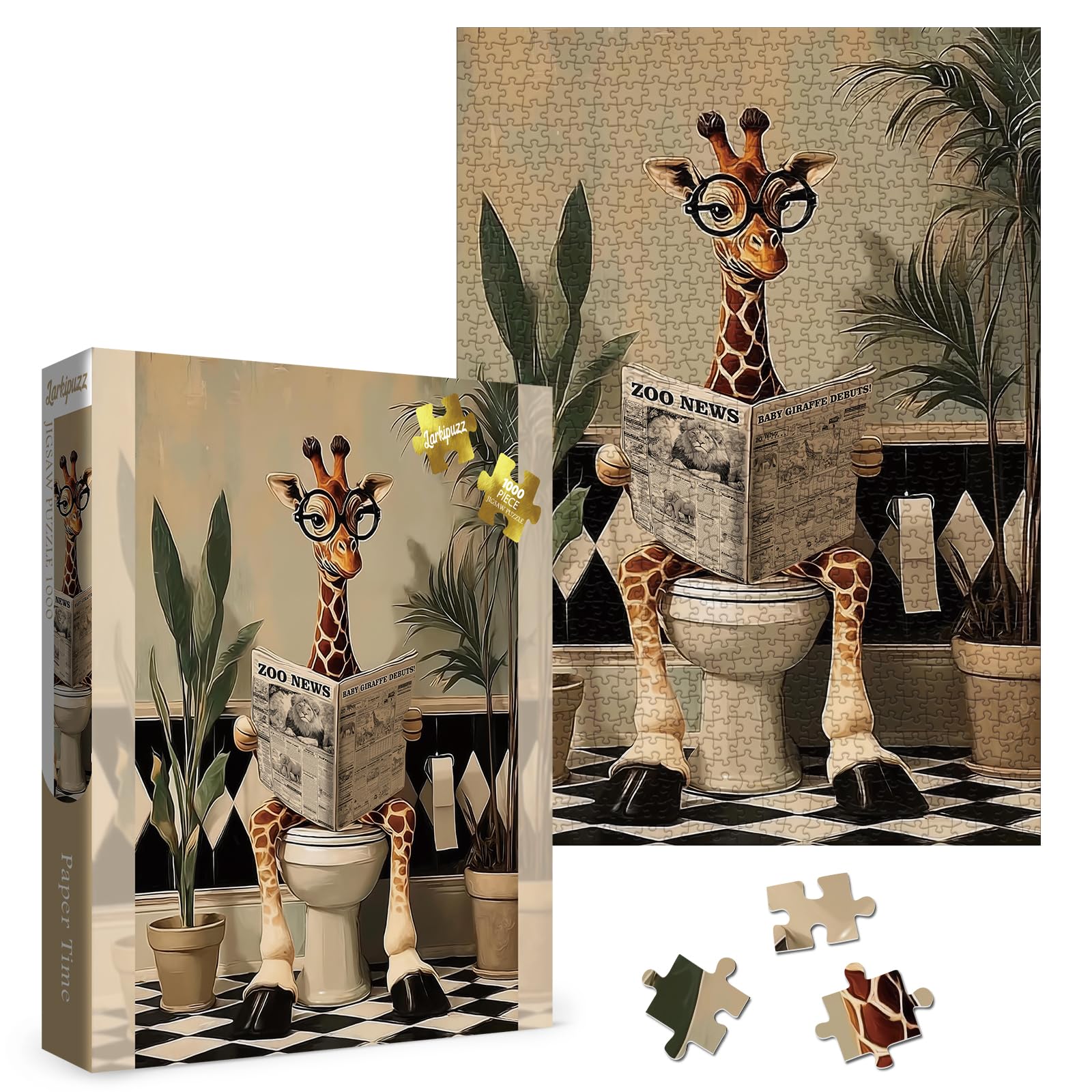 Amazon.com: Larkipuzz Funny Giraffe Newspaper Puzzles for Adults