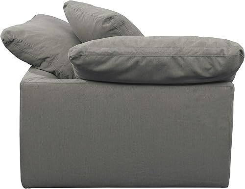 Miniatura 4 de Sunset Trading Cloud Puff Slipcover for 2 Piece Modular Large Loveseat | Sectional Sofa Cover | Performance Fabric | Gray