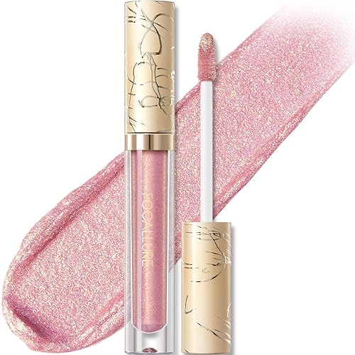 FOCALLURE Lápiz labial líquido metálico, brillo de labios de copa antiadherente, color de labios de alto impacto con desgaste a prueba de