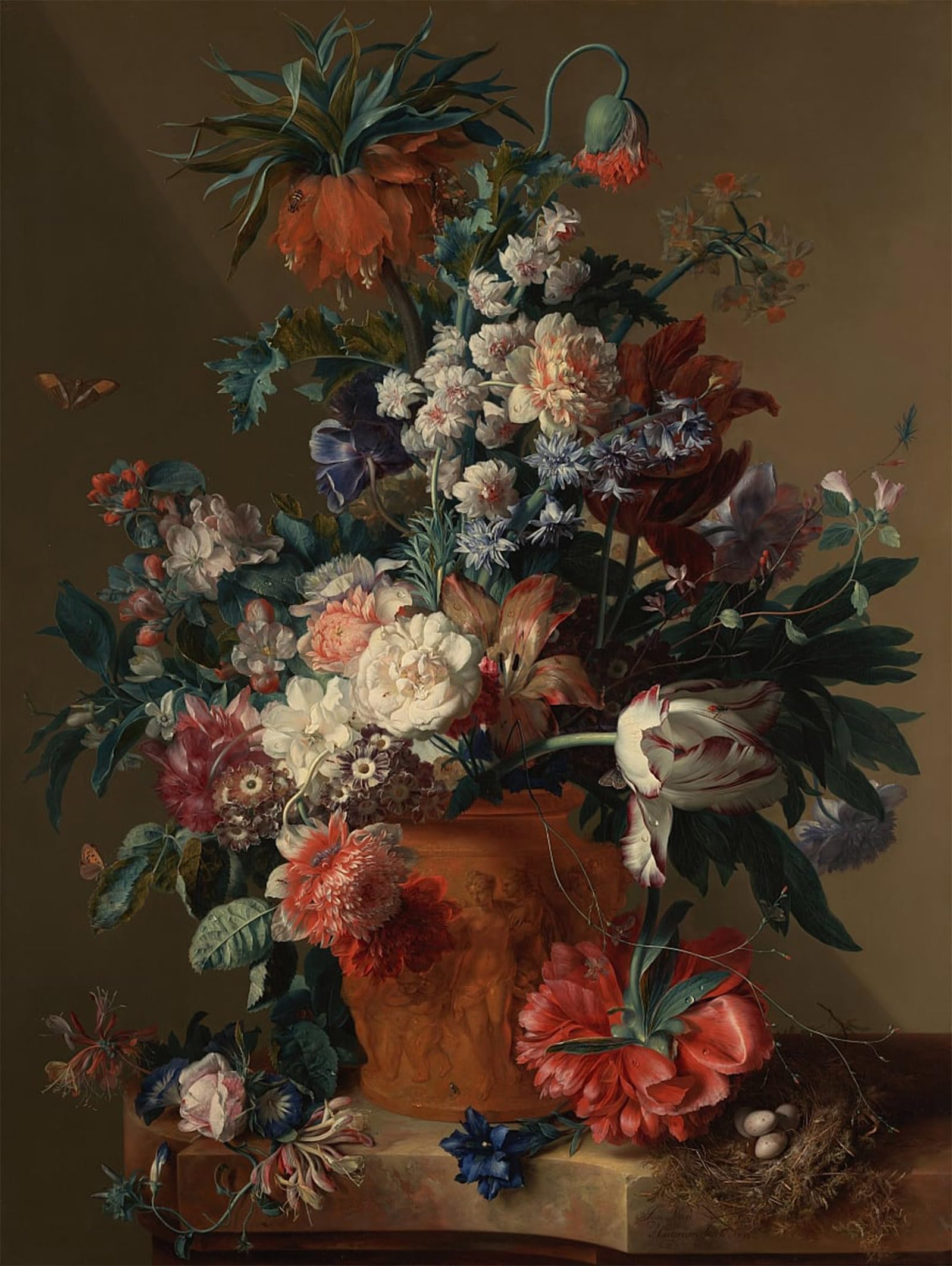 Toile Vase de fleurs Jan Van Huysum pour une décoration de salon chic - 5