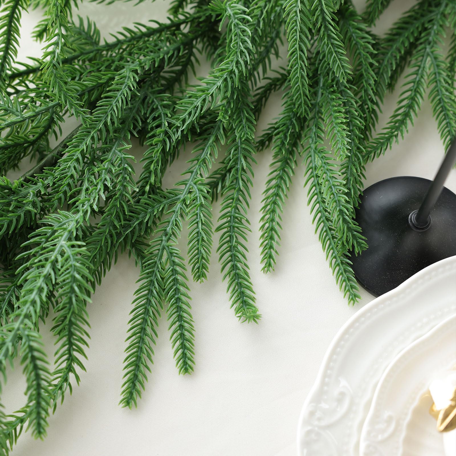 MIZII Guirnalda de Navidad de 6 pies, guirnalda de pino artificial de Norfolk de tacto real, guirnalda de pino sintético de Norfolk, decoración de Navidad para Navidad, chimenea, manto, decoración del