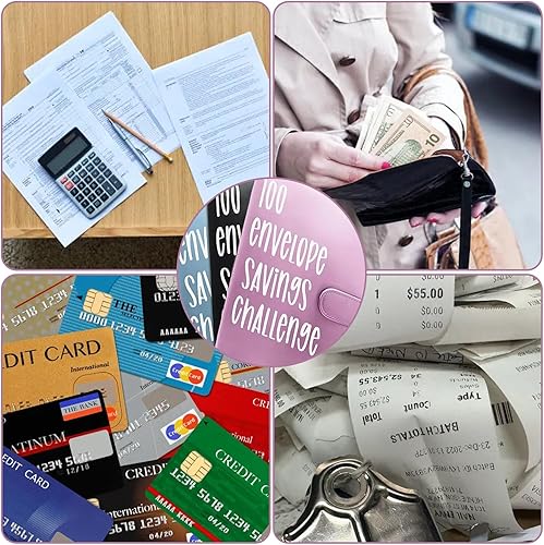 Miniatura 6 de POUMANNI Carpeta de desafío de 100 sobres, forma fácil y divertida de ahorrar $5,050, carpeta de desafíos de ahorro de dinero 2023, carpeta de