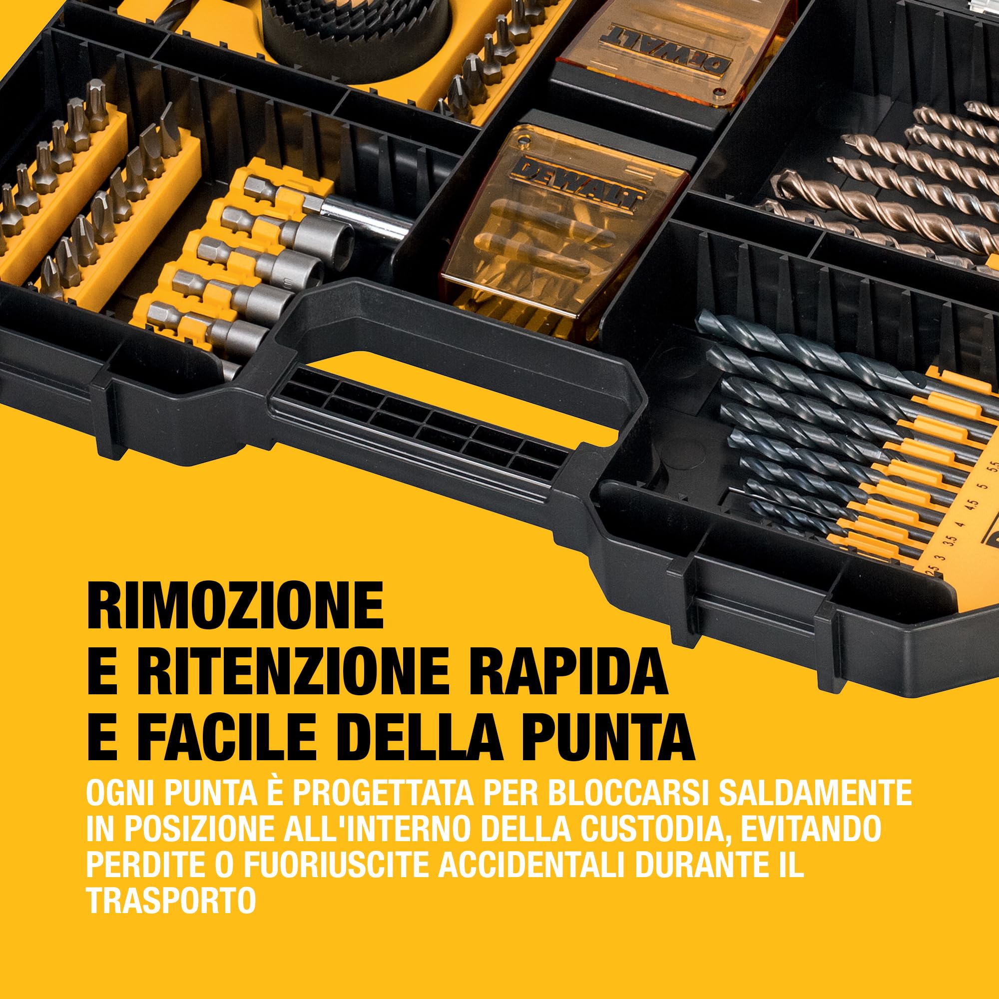 DEWALT Set di punte per trapani avvitatori ad alte prestazioni (100 pz.), adatto per cassetto Tstak IV, DT71569-QZ