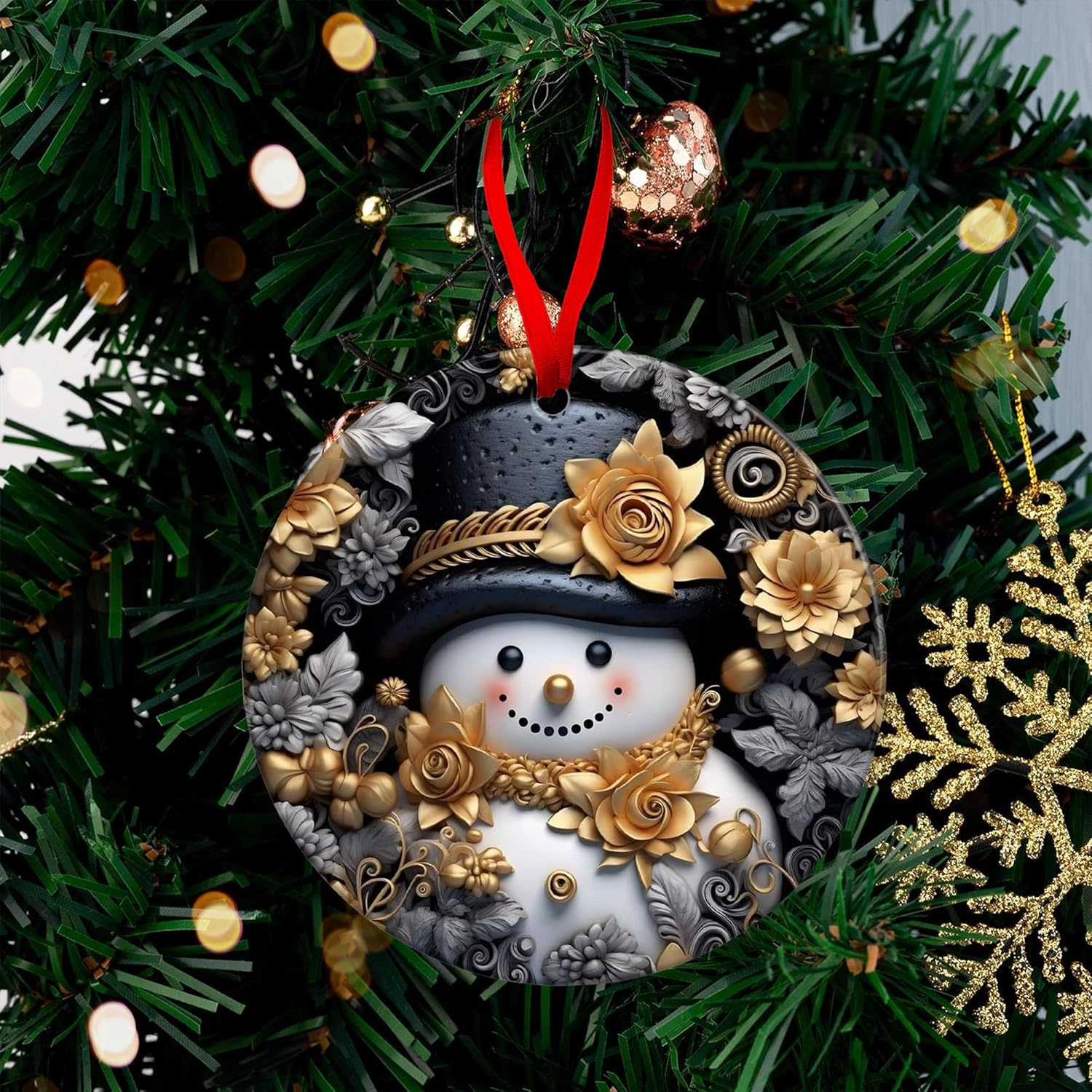 カラフルなサンタオーナメント、サンタオーナメント。