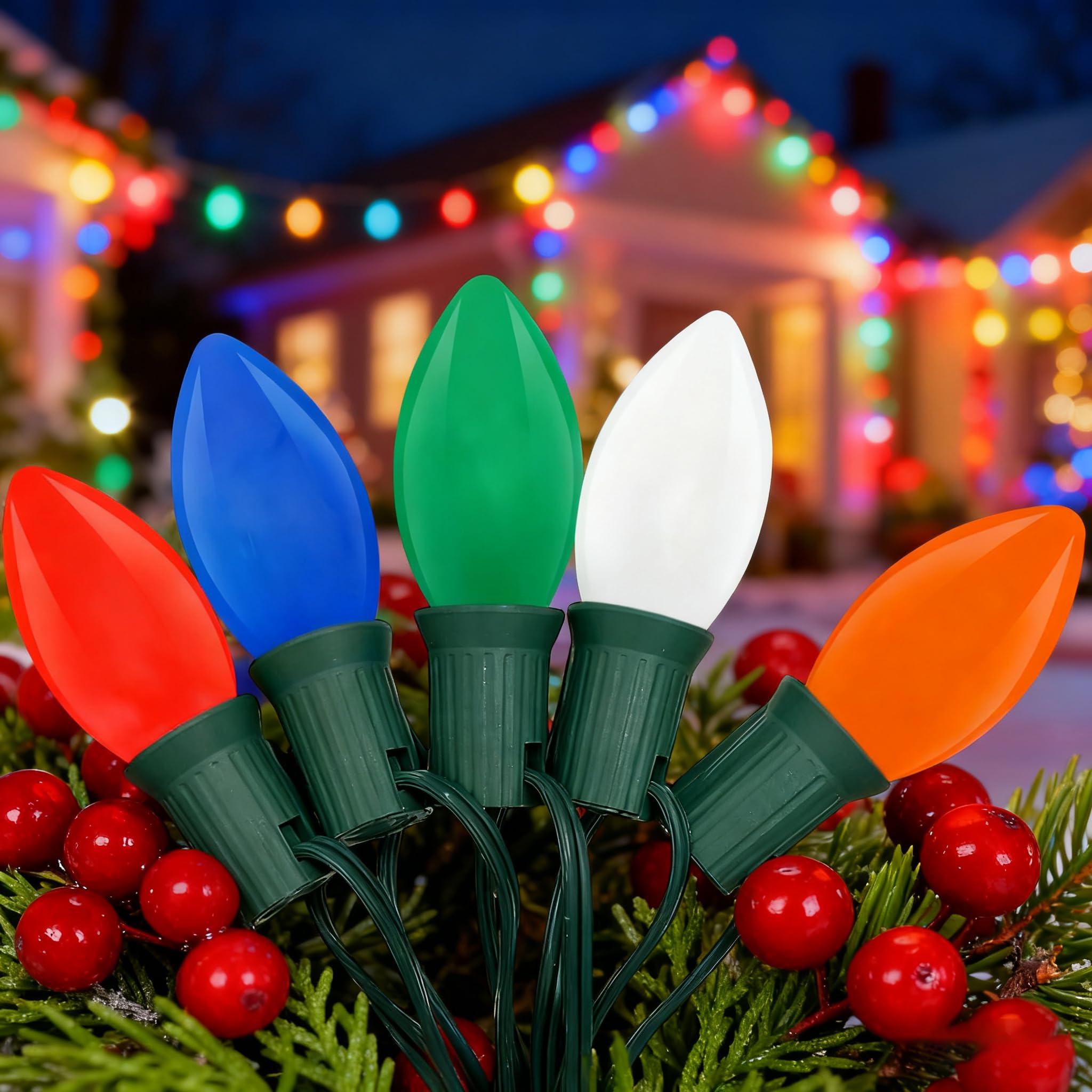 Amazon.com: Abeja C9 Multicolor Christmas Light Outdoor, 25Ft