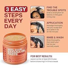 Lebanta Raw Batana Oil for Hair Growth - 100% Pure, Organic 4oz Batana from Honduras for Thick and Strong Natural Hair - Dr. Sebi Unrefined Cold Pressed Cosmetic Scalp Mask for Men & Women (2 Pack)