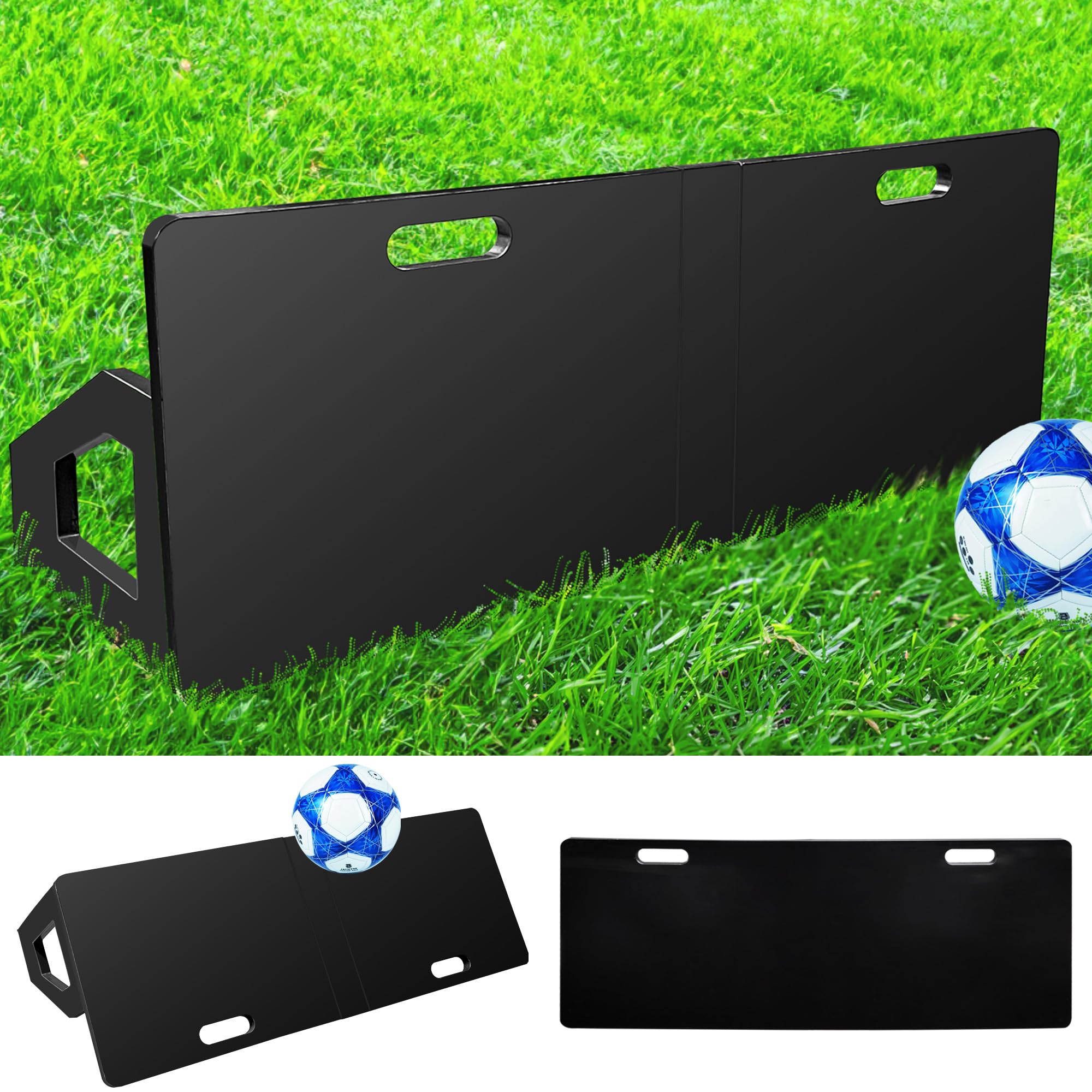 Royxen Soccer Rebounder Large Foldable Dual Angles Training Board for Soccer Training (33 x 13 Inch, Black)