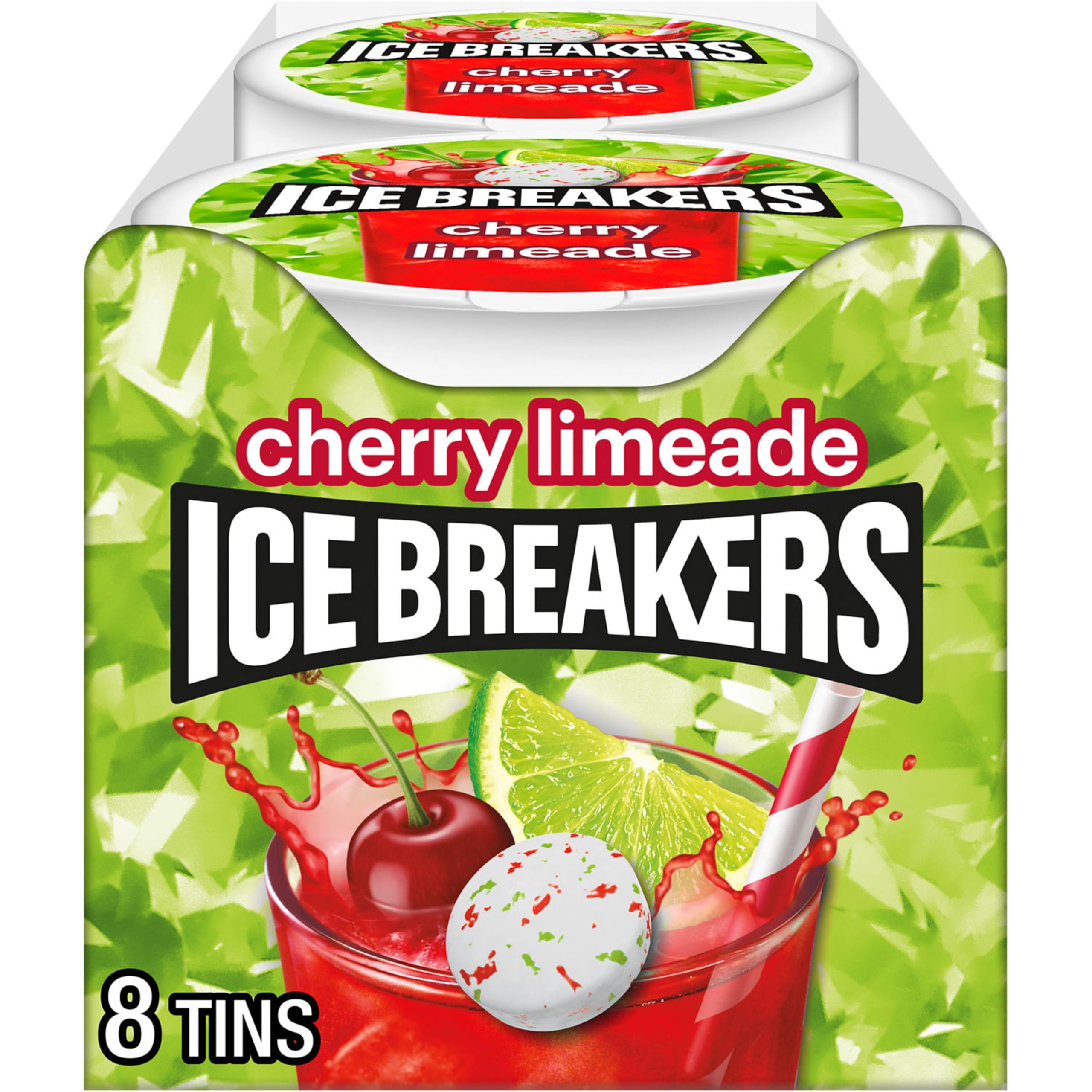 ICE BREAKERS Cherry Limeade Sugar Free Mints Tin, 1.5 oz (Pack of 8)