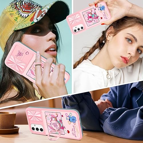 Miniatura 6 de Joyleop Funda para teléfono Galaxy A14 5G 2 en 1 con dibujos animados para niñas, bonitas, mujeres, adolescentes, niños, diseño de patrón con