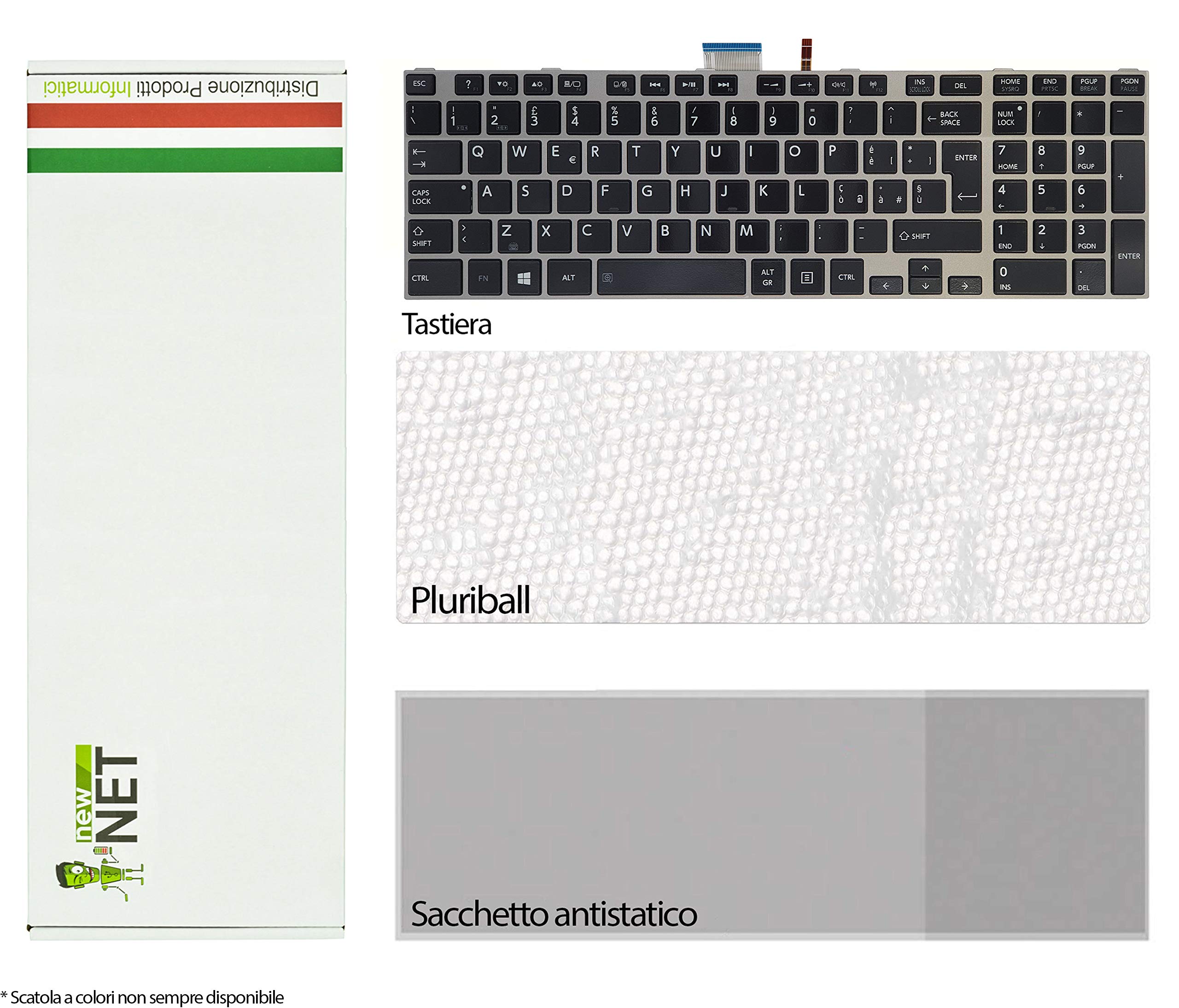new net Keyboards Tastiera Italiana Compatibile per Notebook Satellite C55-A5242 C55-A5243 C55-A5243N C55-A5245 C55-A5246 C55-A5246N C55-B5299 C55D-A-10V C55-A5282 C55D-A-146 con Frame