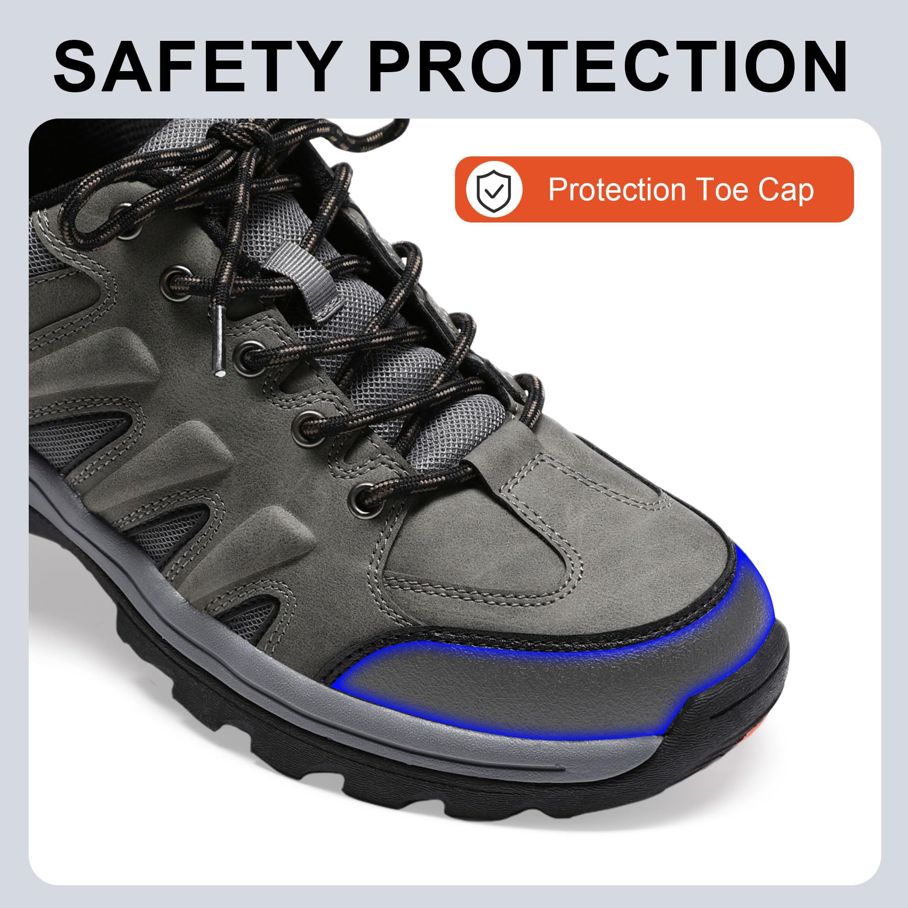 YOUTHUP Hommes Chaussures de Randonnée D'extérieur Antidérapantes et Respirantes Chaussure Basse pour Marche à Lacets Mode