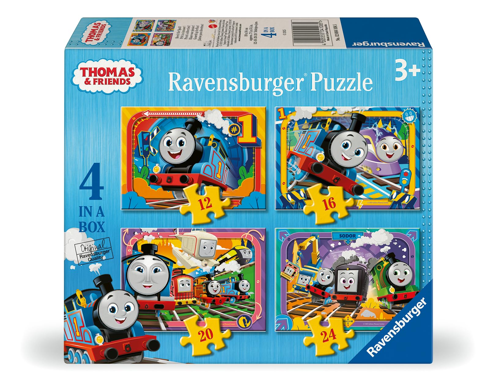 Ravensburger Thomas The Tank Engine and Friends - 4 in a Box Jigsaw Puzzles for Kids Age 3 Years Up - 12, 16, 20, 24 piece - 2025 Edition