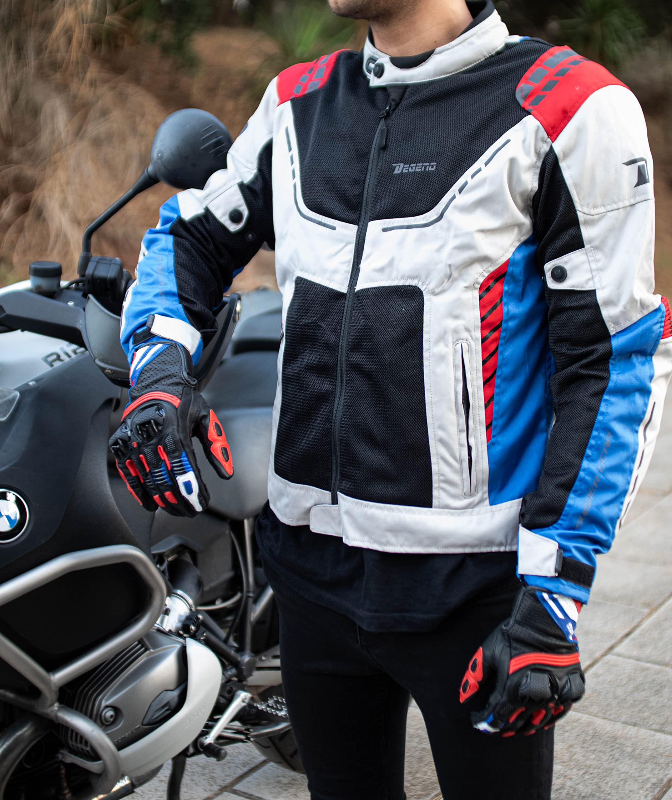 BREEZE MAN | Giacca Moto Estiva da Uomo con Protezioni di Livello 2 + Fodera Impermeabile Rimovibile - Giacchetta Omologata, S-6XL